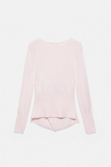 Buttoned crossover jumper — Pink 7