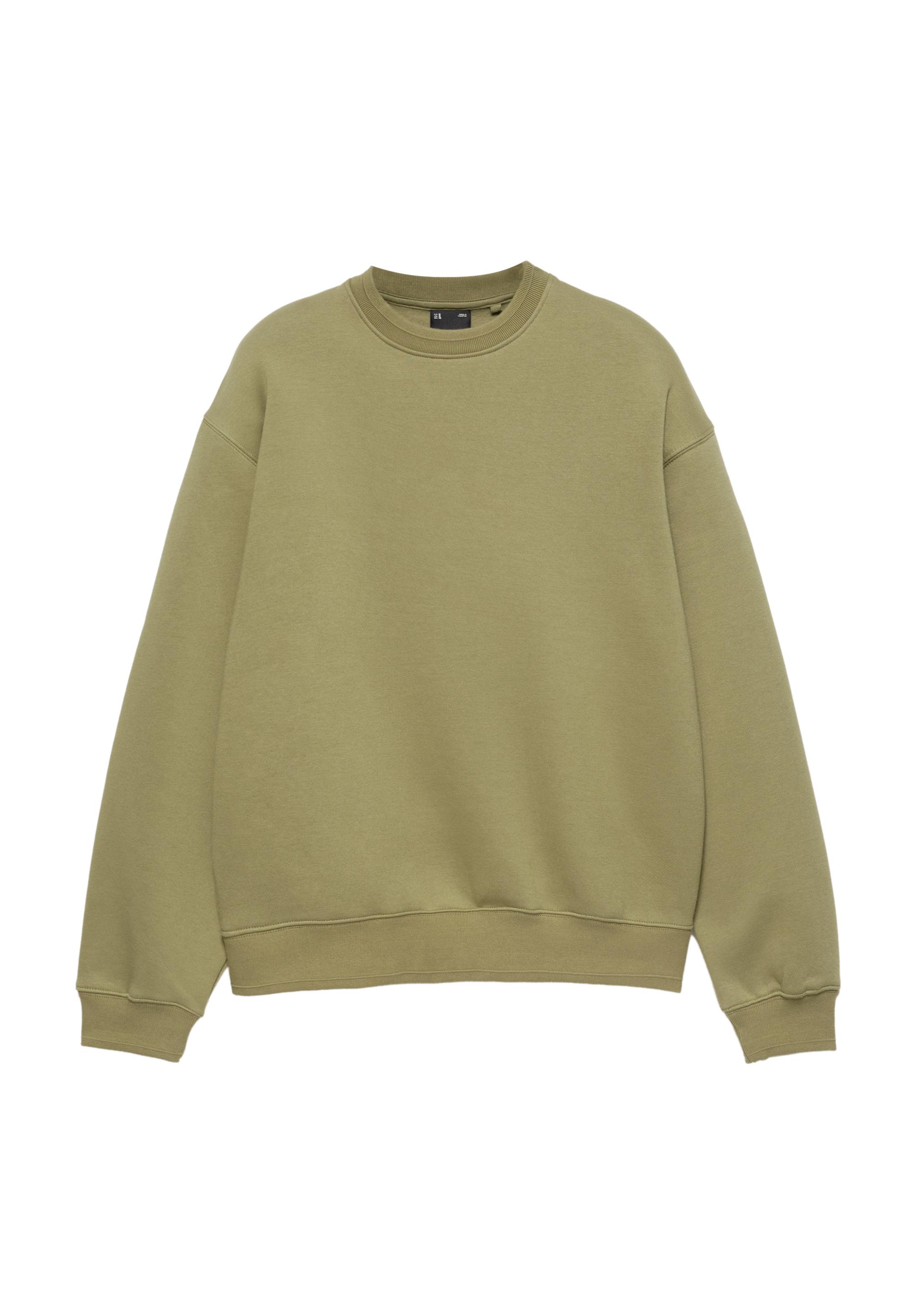 Relaxed fit round neck sweatshirt — Olive