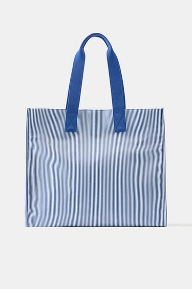 Striped shopper bag — Blue 6
