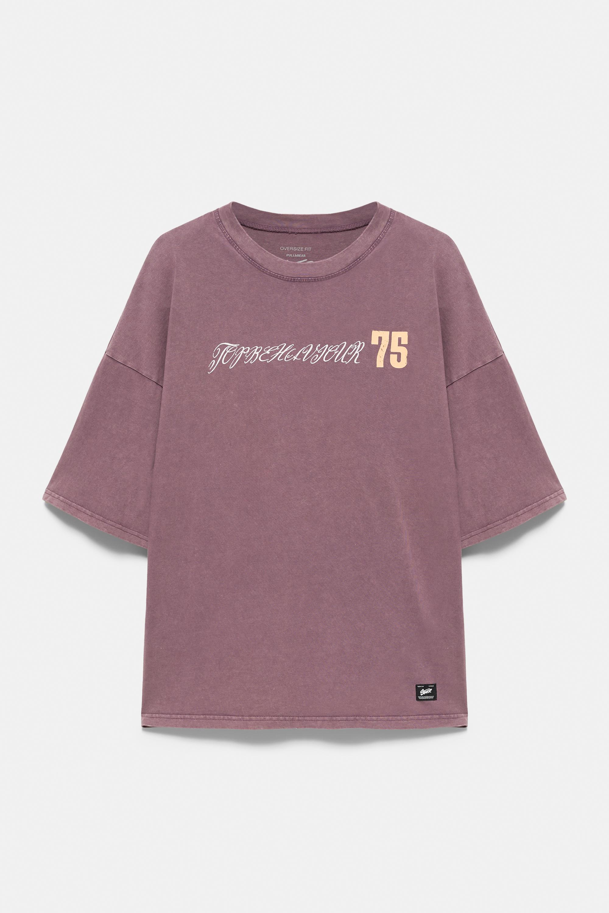 Pull&Bear Oversize grafik tişört görsel 4