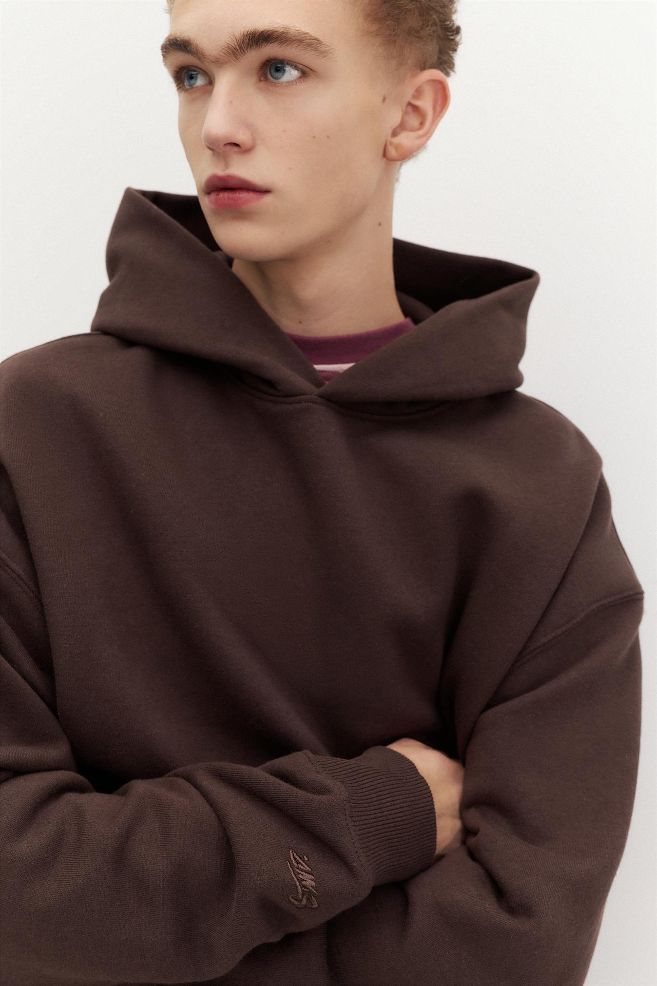 STWD hood sweatshirt — Brown