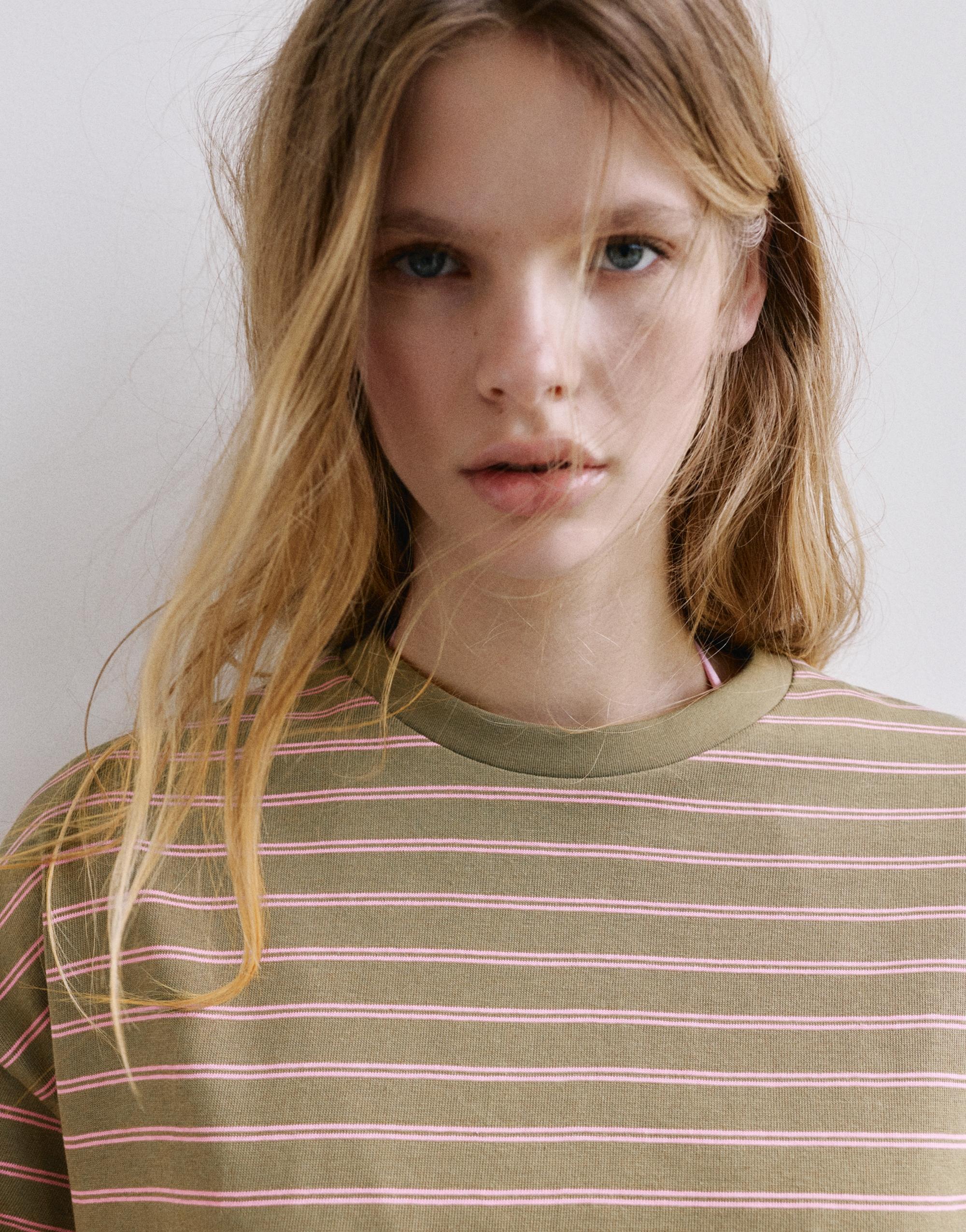 Oversize short sleeve T-shirt — Striped
