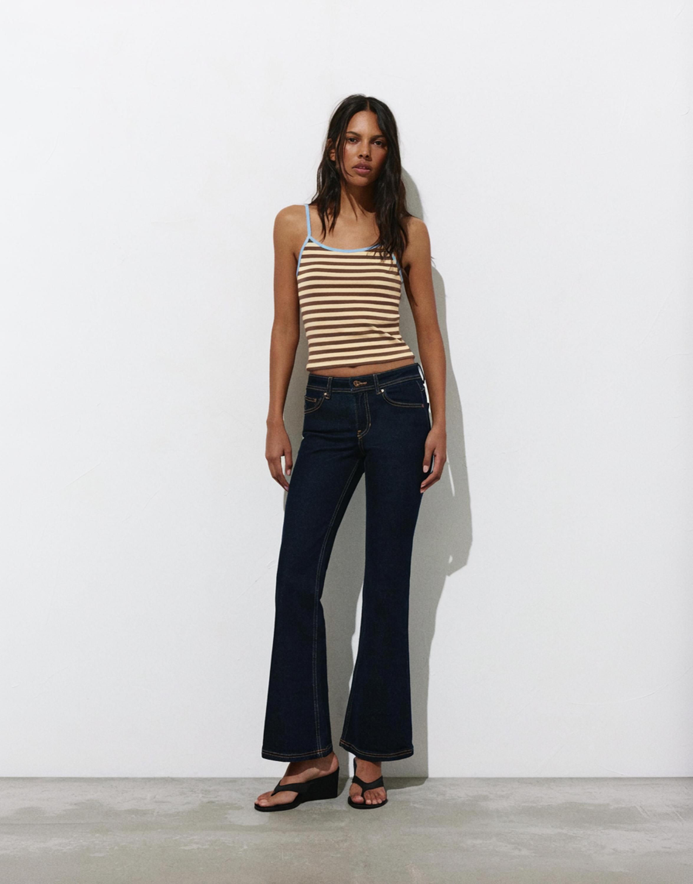 Striped strappy top — Yellow