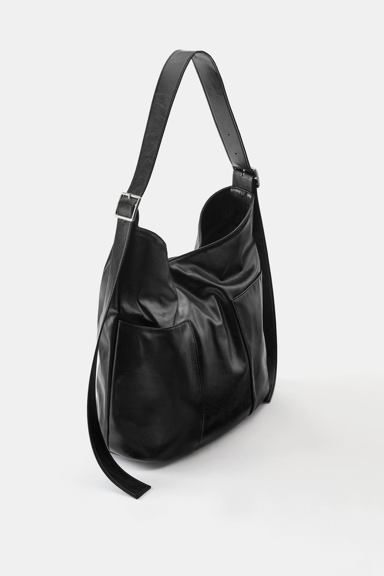 Strappy tote bag — Black