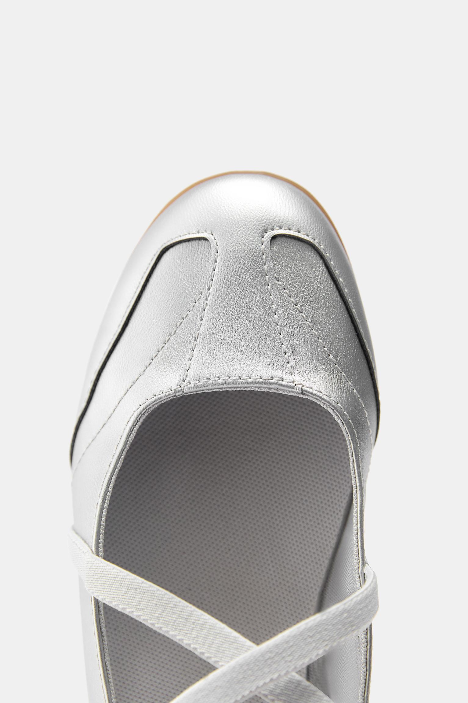 Metallic sports ballet flats — Silver