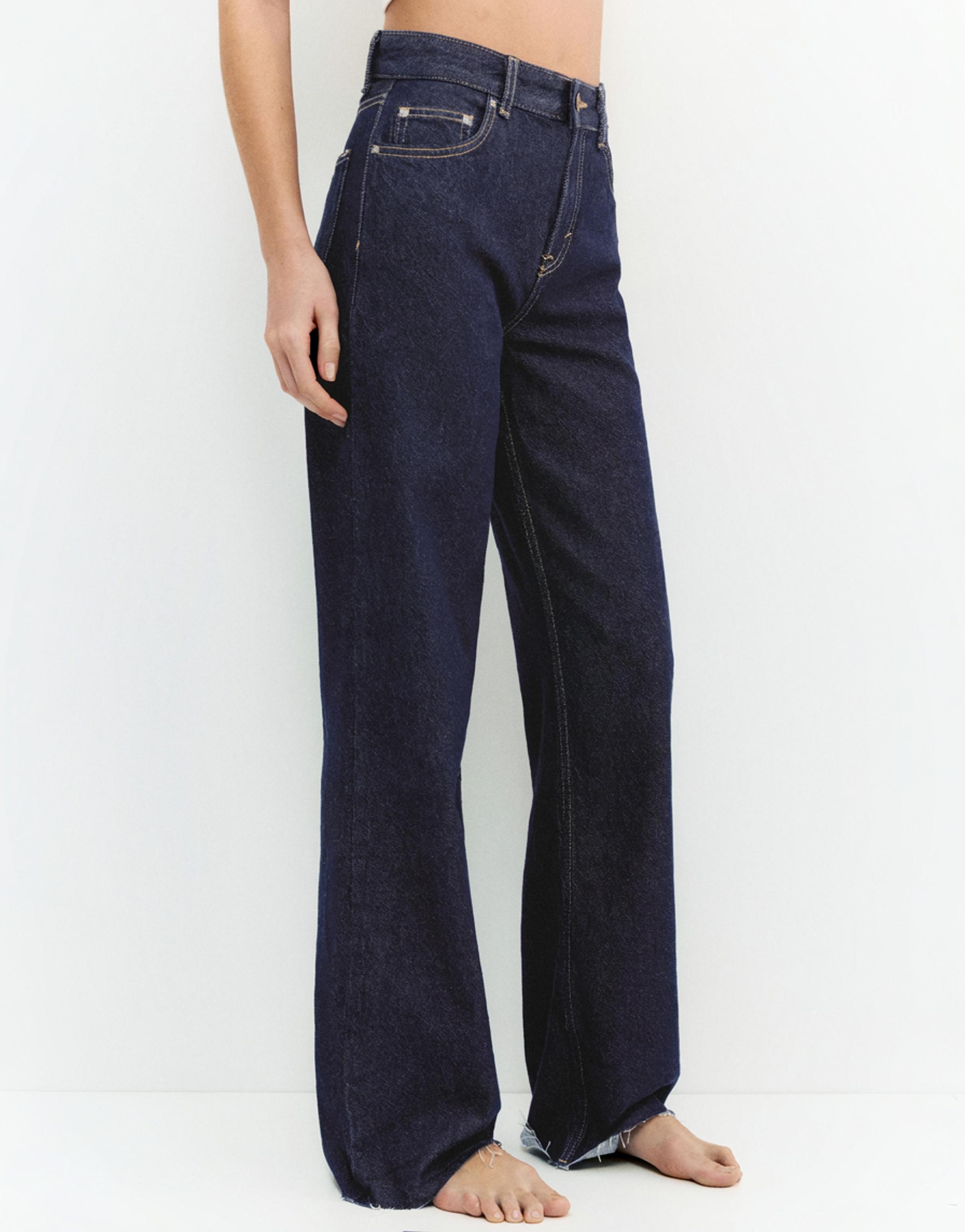 Yüksek bel geniş paça jean - Görsel 111