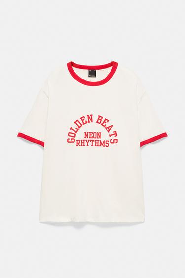 Ribbed graphic T-shirt — Red 3