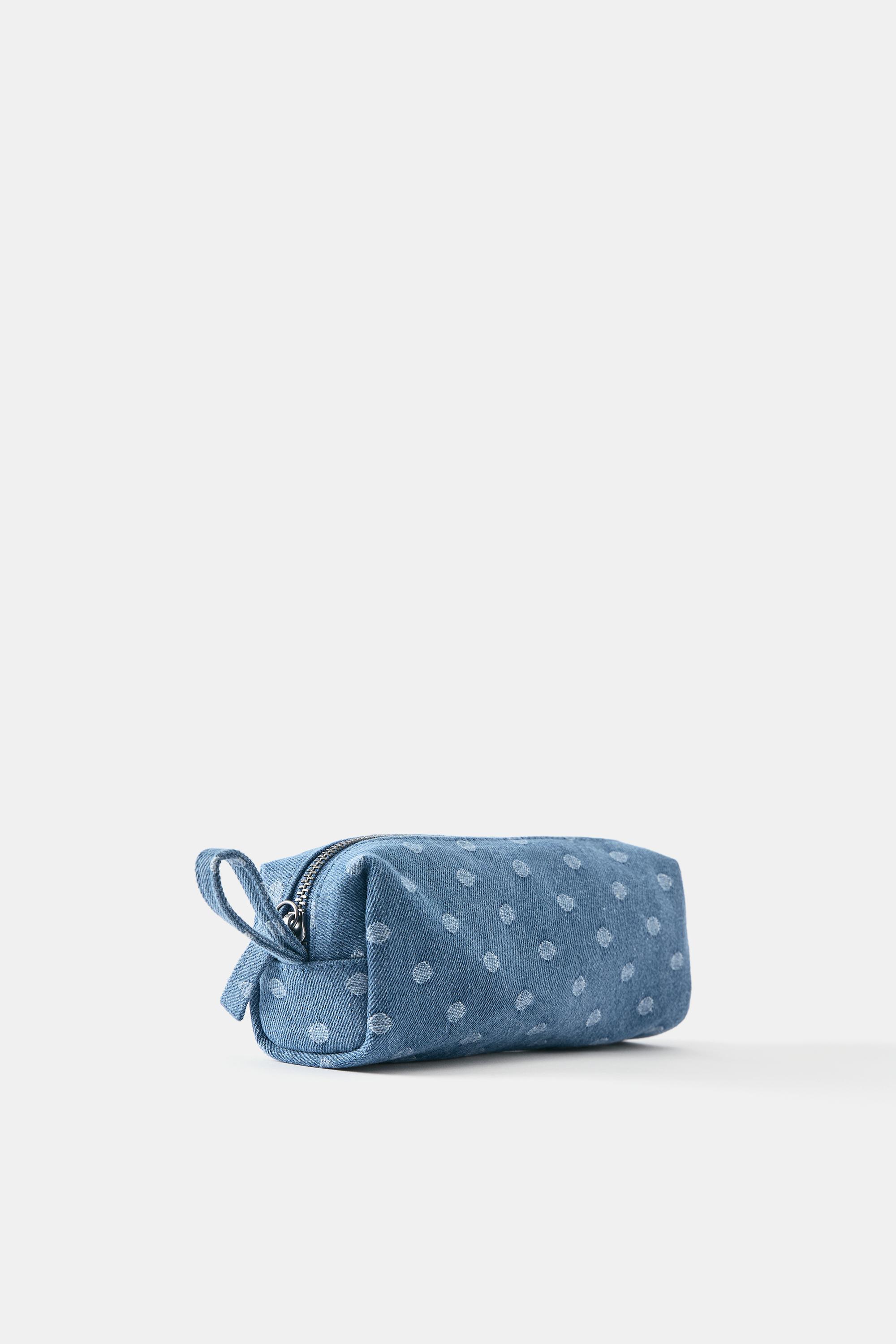 Denim polka dot pencil case — Jeans