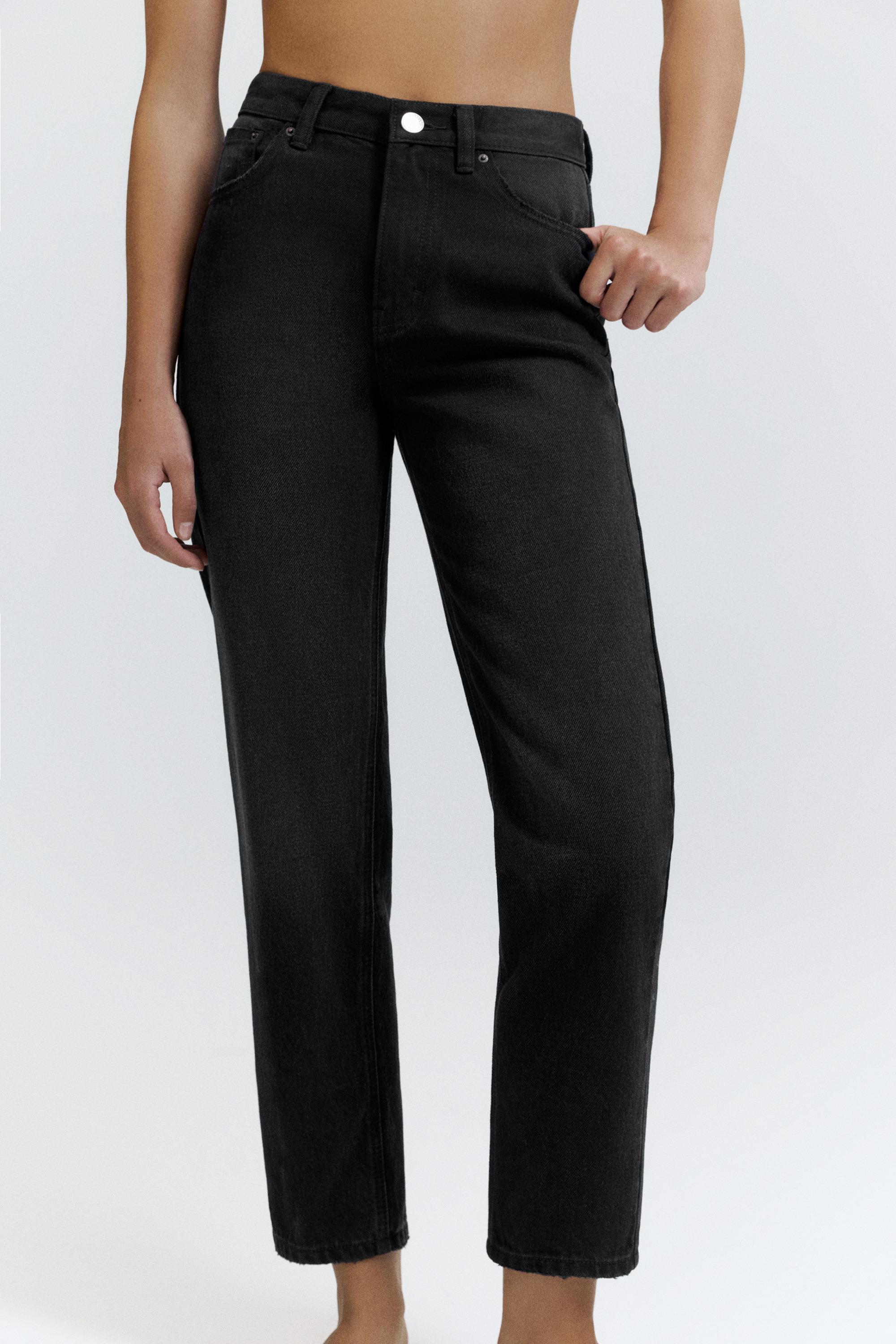High-waist mom jeans — Black