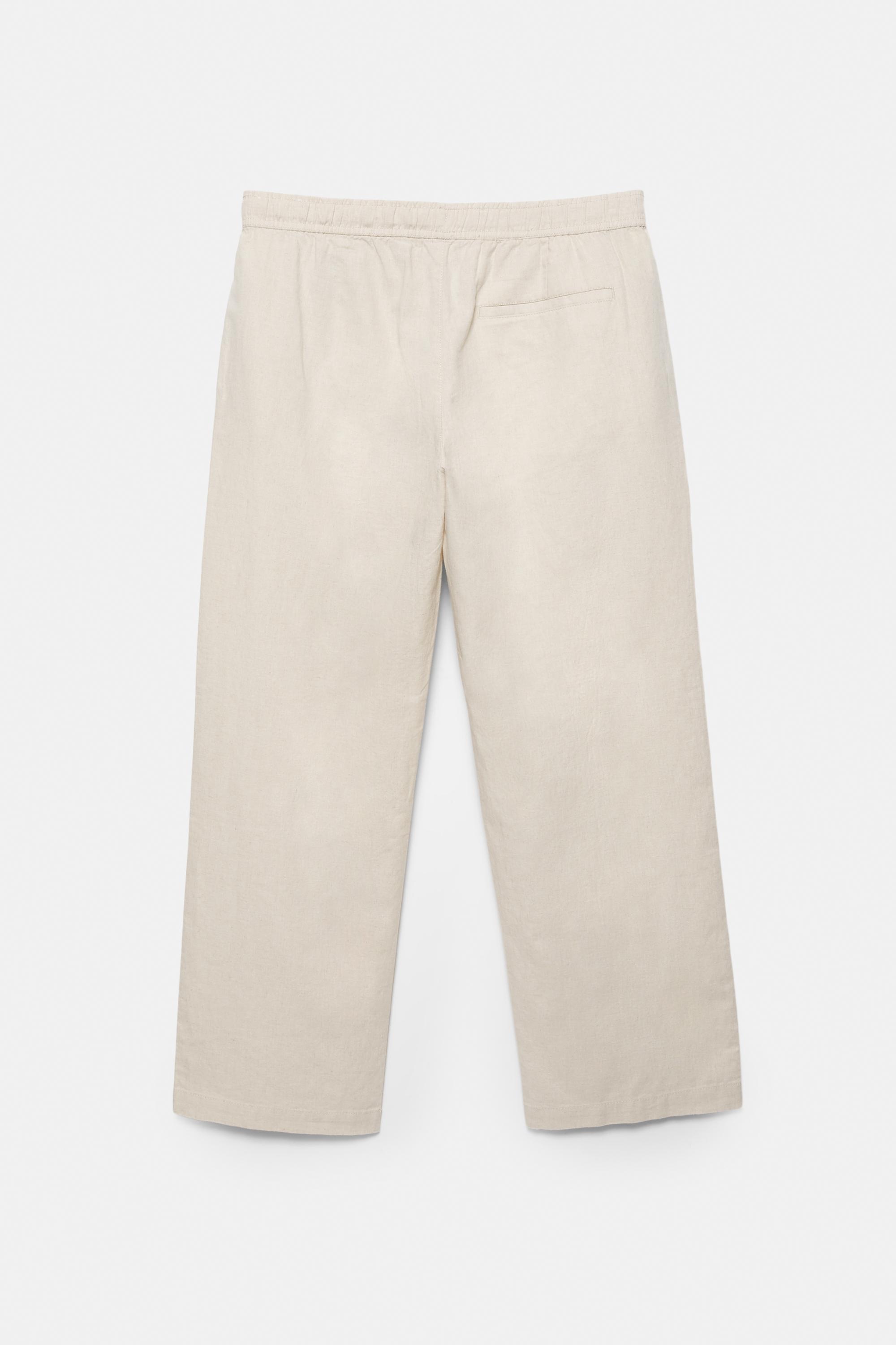Linen blend jogger trousers — Beige