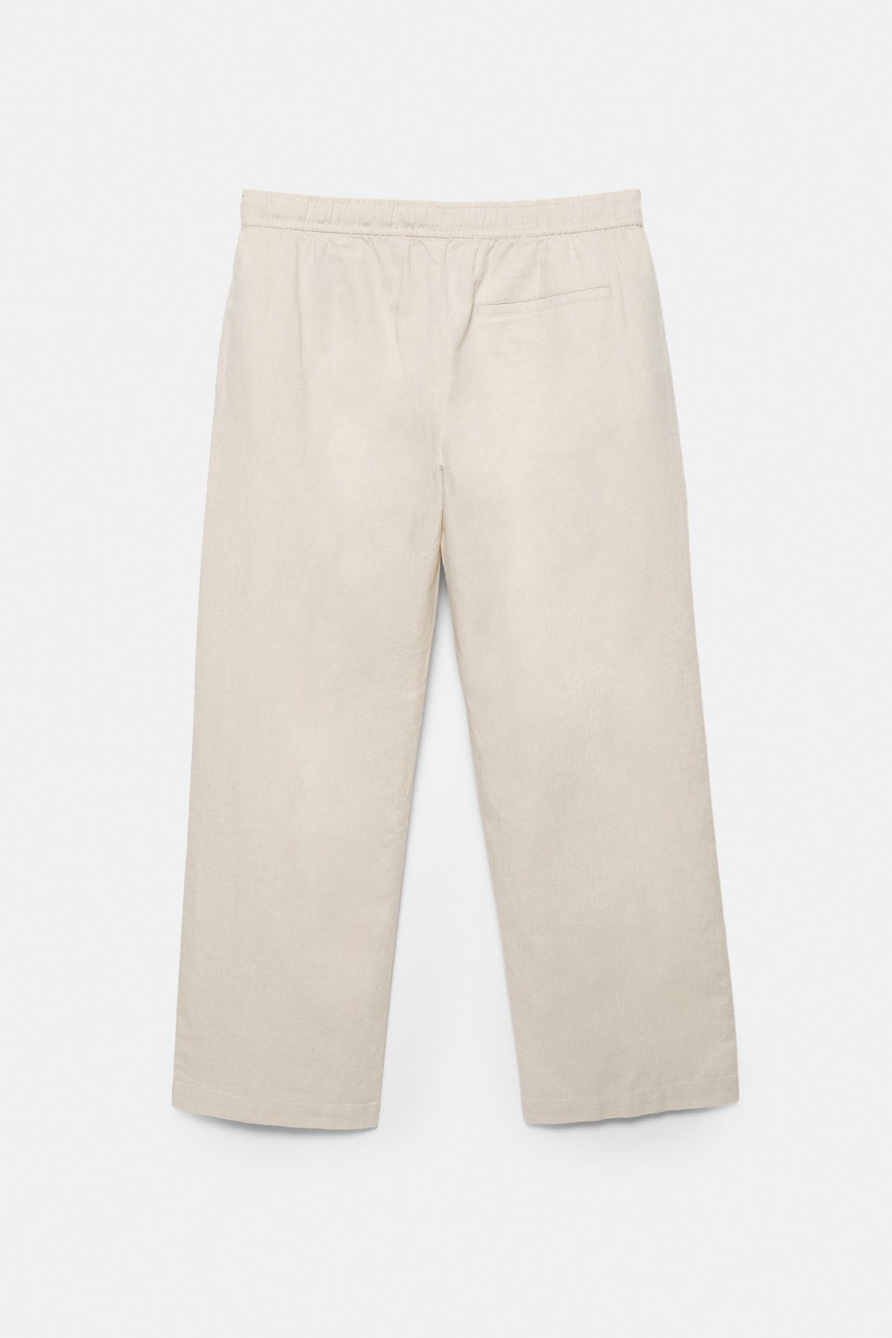 Linen blend jogger trousers — Beige