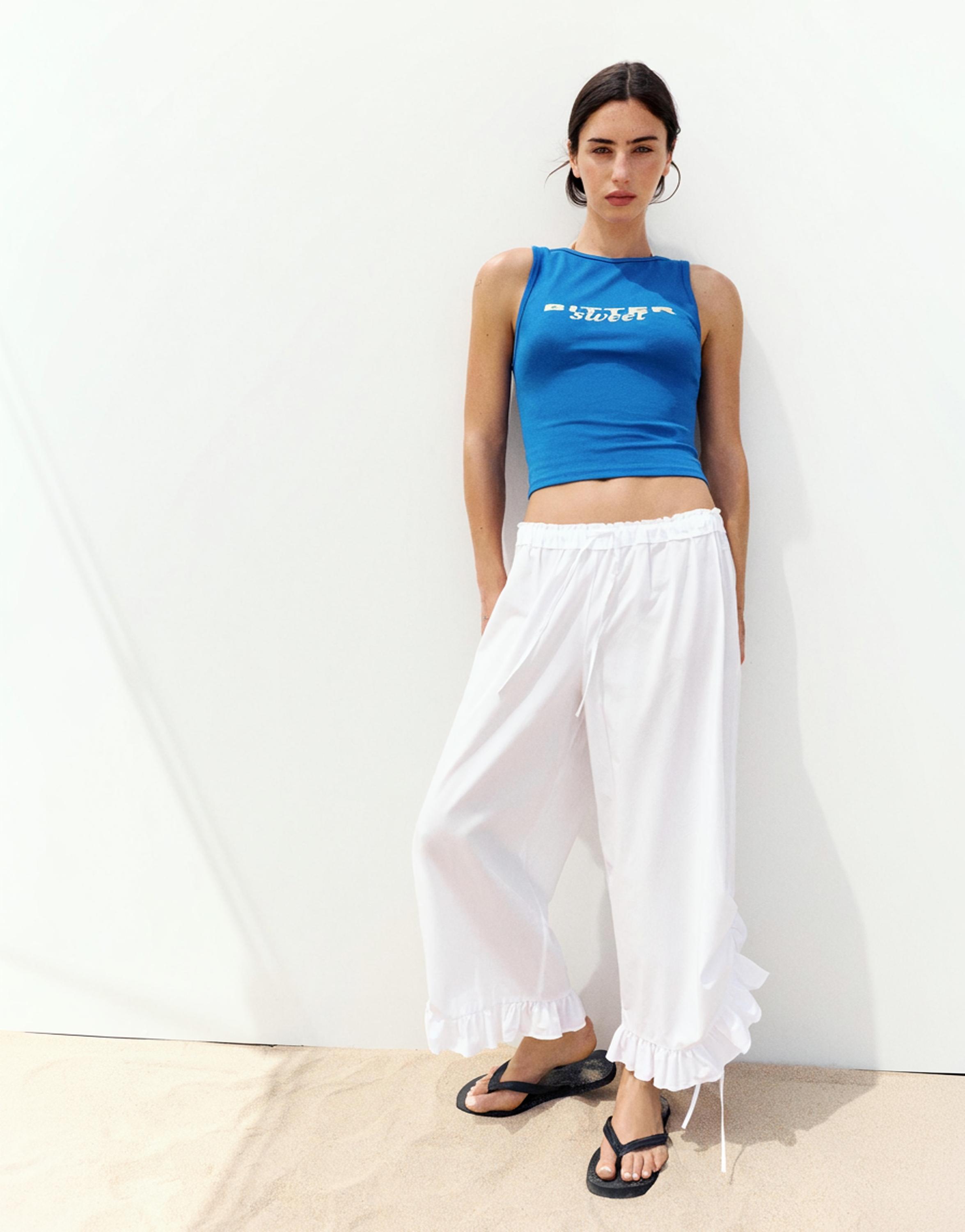 Text tank top — Deep blue