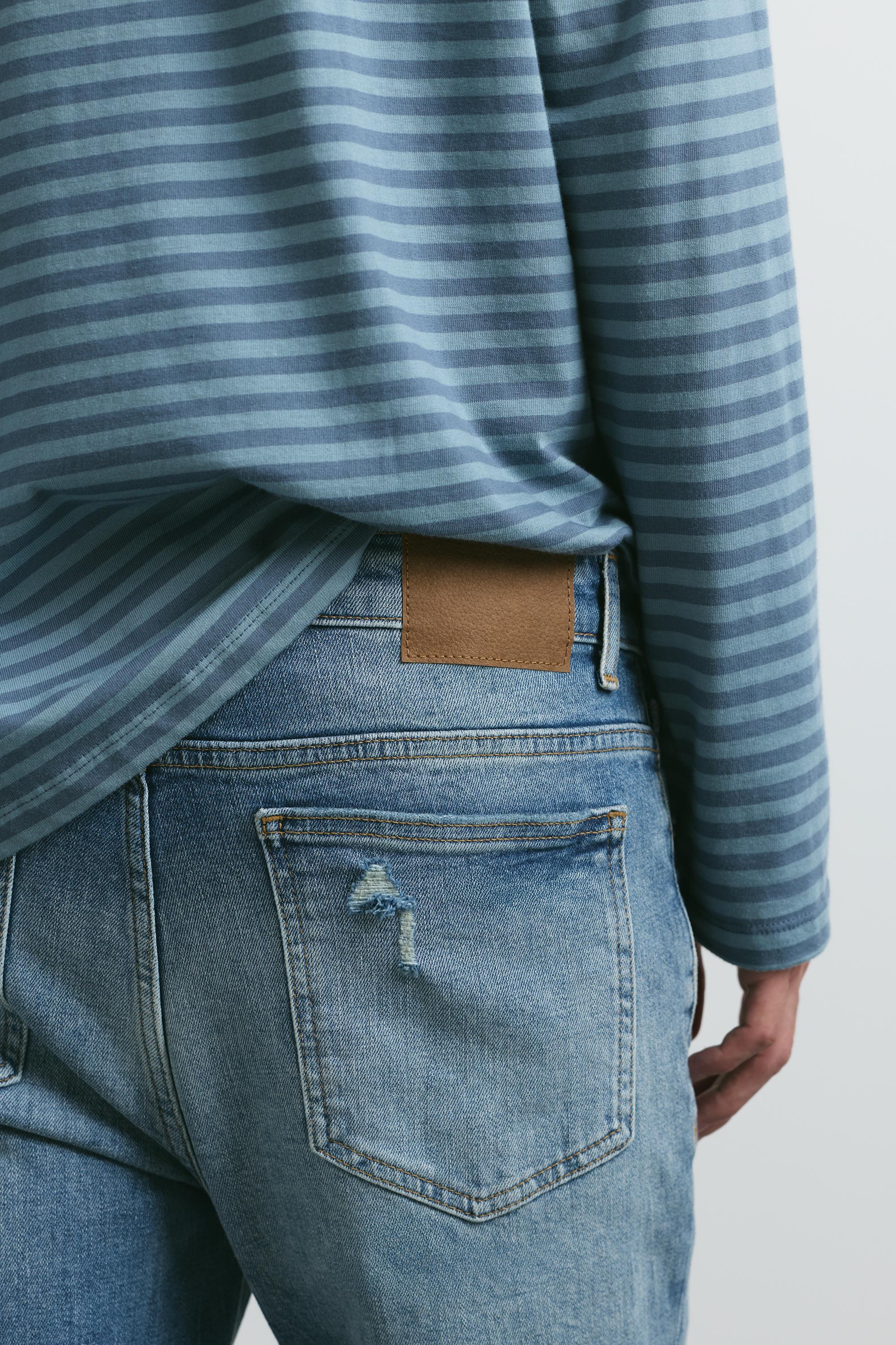 Ripped skinny jeans — Medium blue