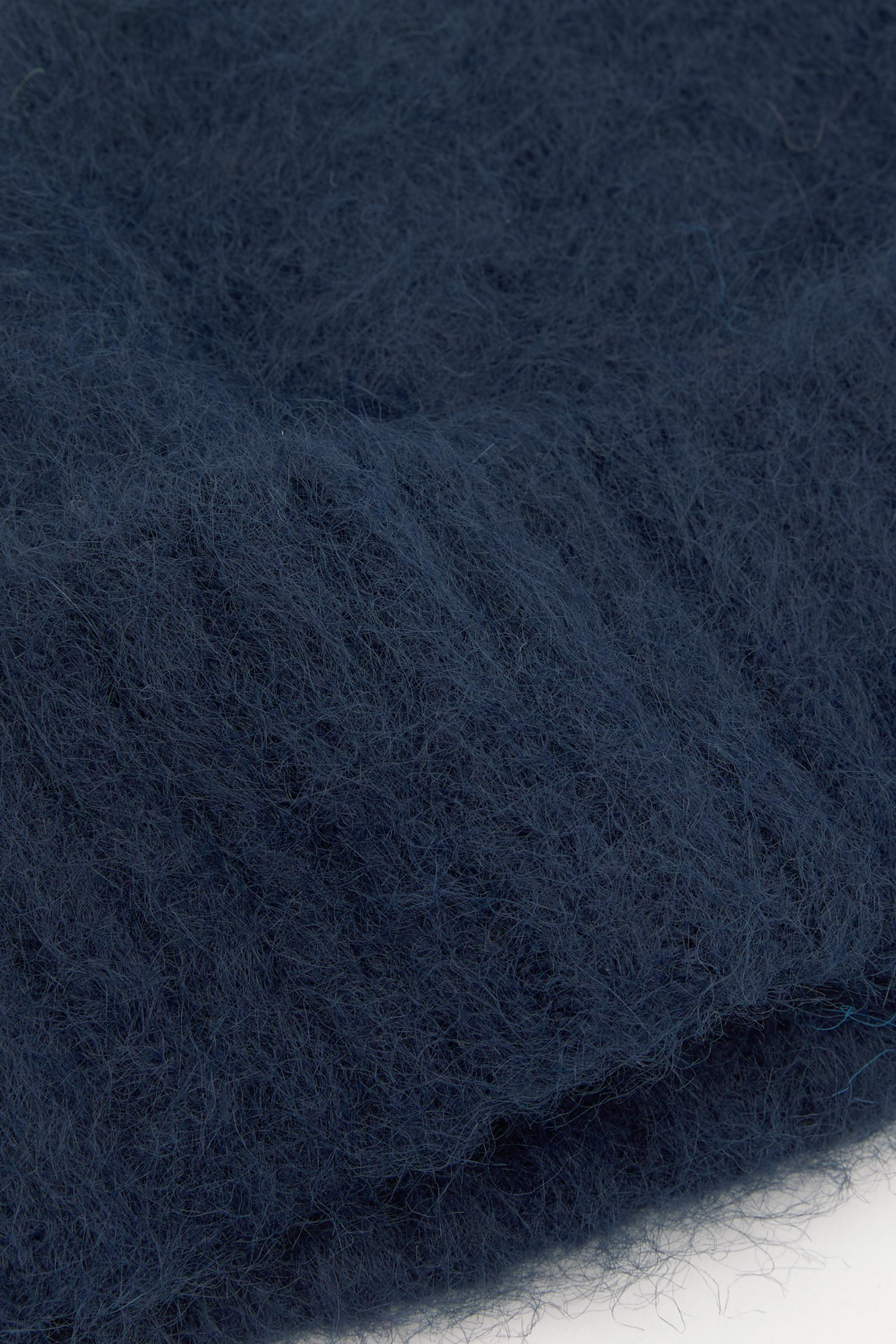 Short Knitted beanie — Dark blue