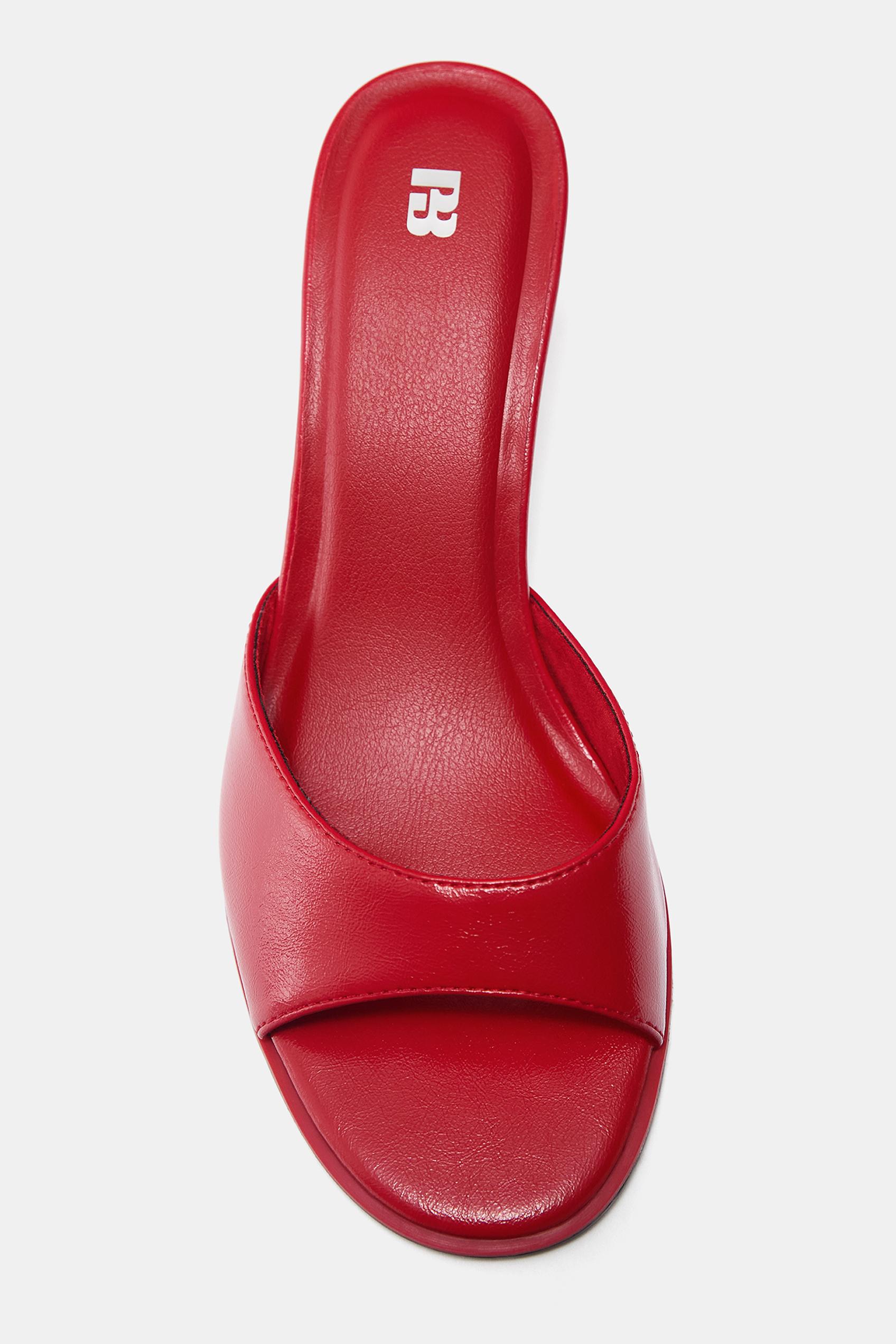 Mule high-heel sandals — Red