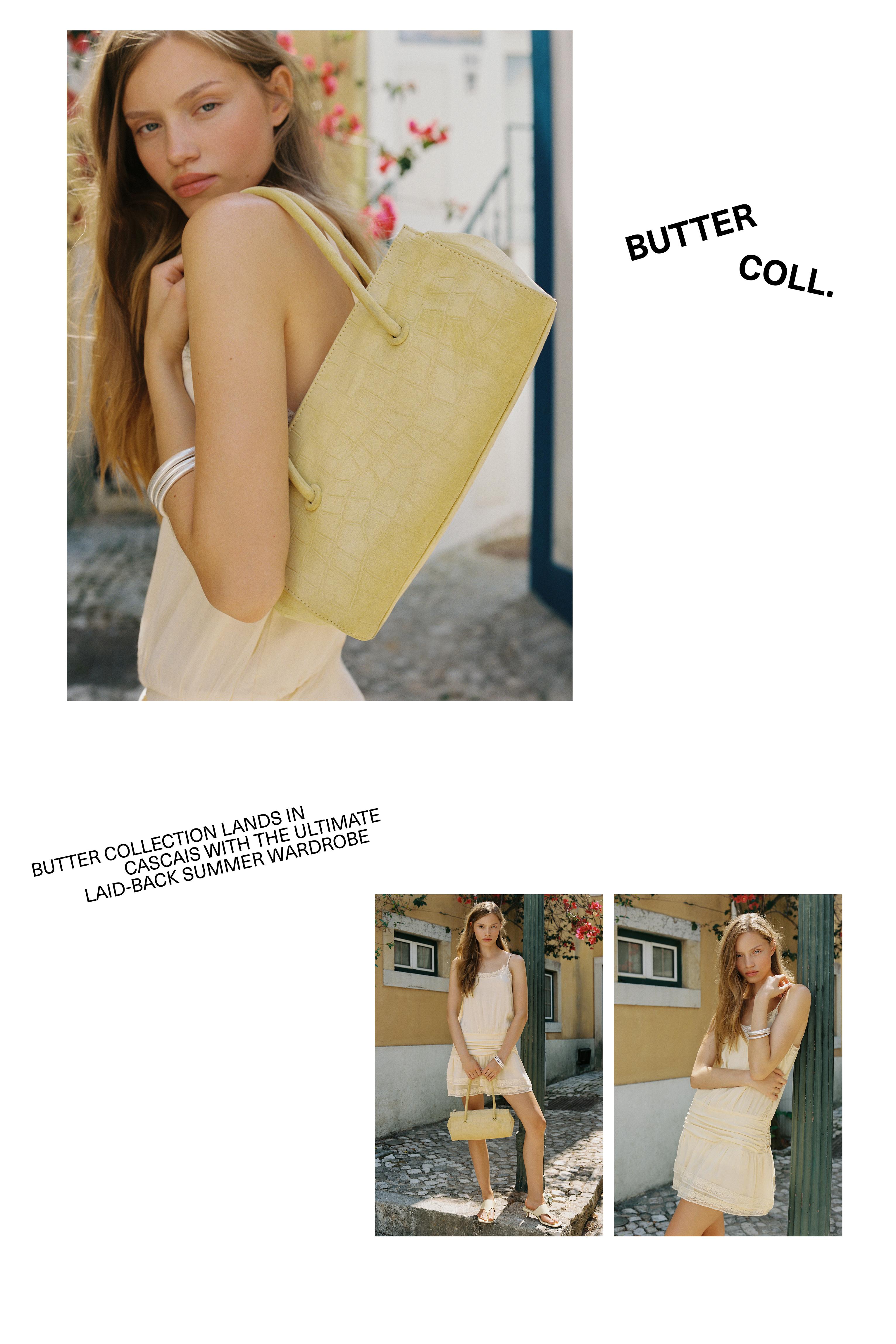 Textured shoulder bag — Yellow