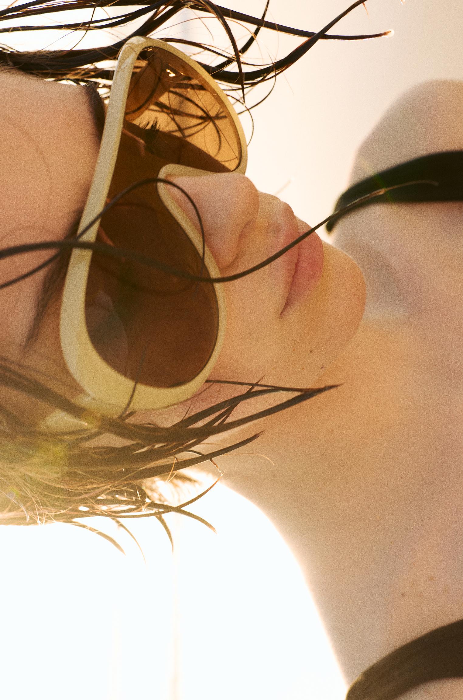 Resin aviator sunglasses — Yellow