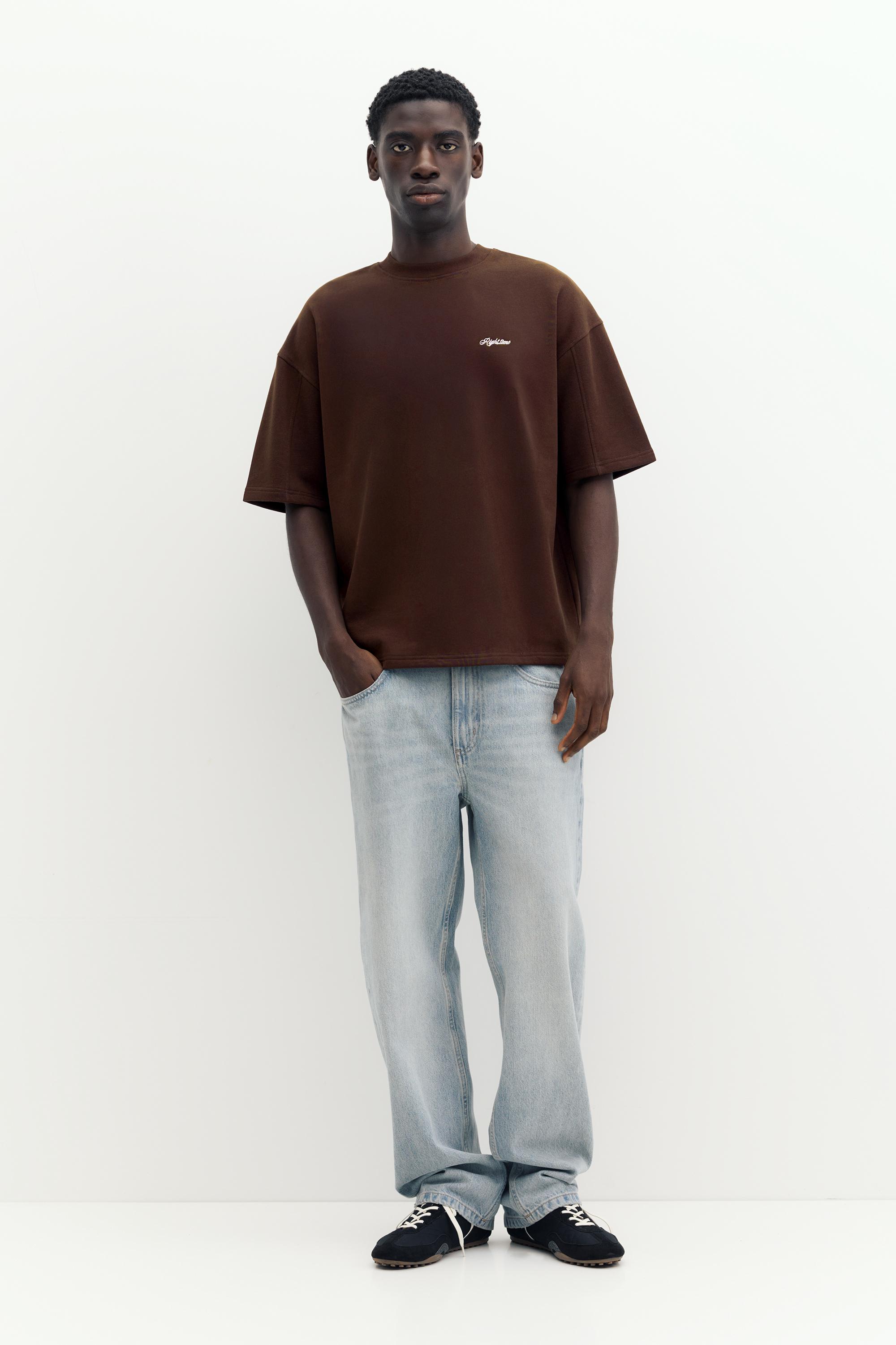Embroidered short sleeve sweatshirt — Copper