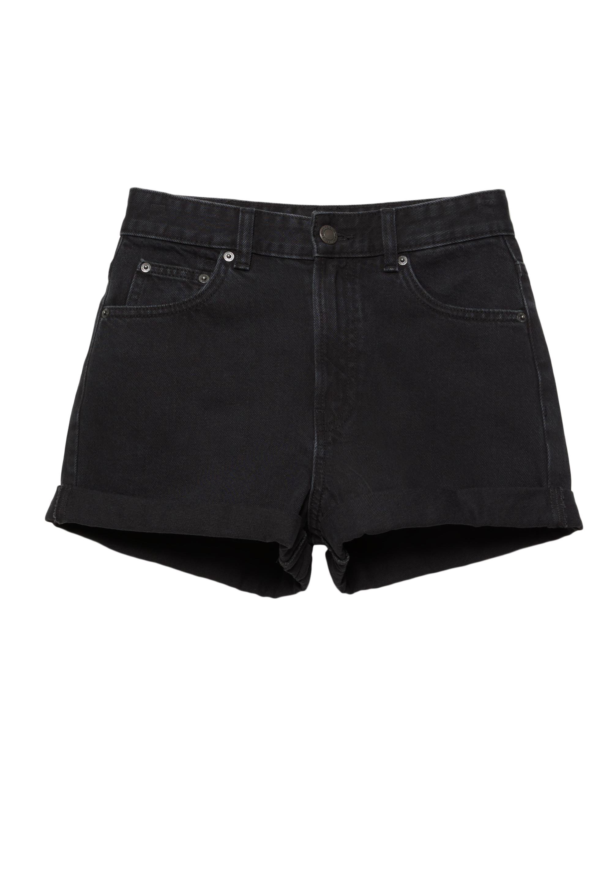 Mom fit paçası kıvrık denim şort - Görsel 77