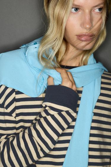 Long sleeve striped T-shirt — Ocher 3