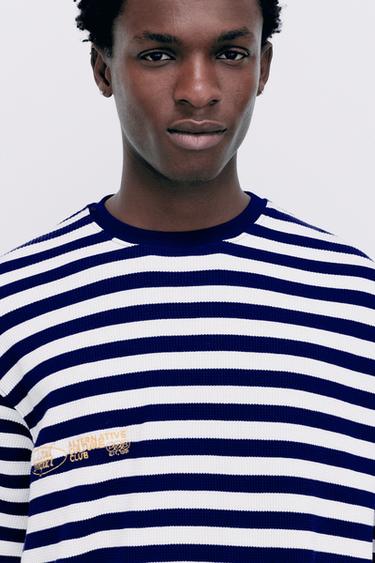 Regular fit striped T-shirt — Blue/White 4