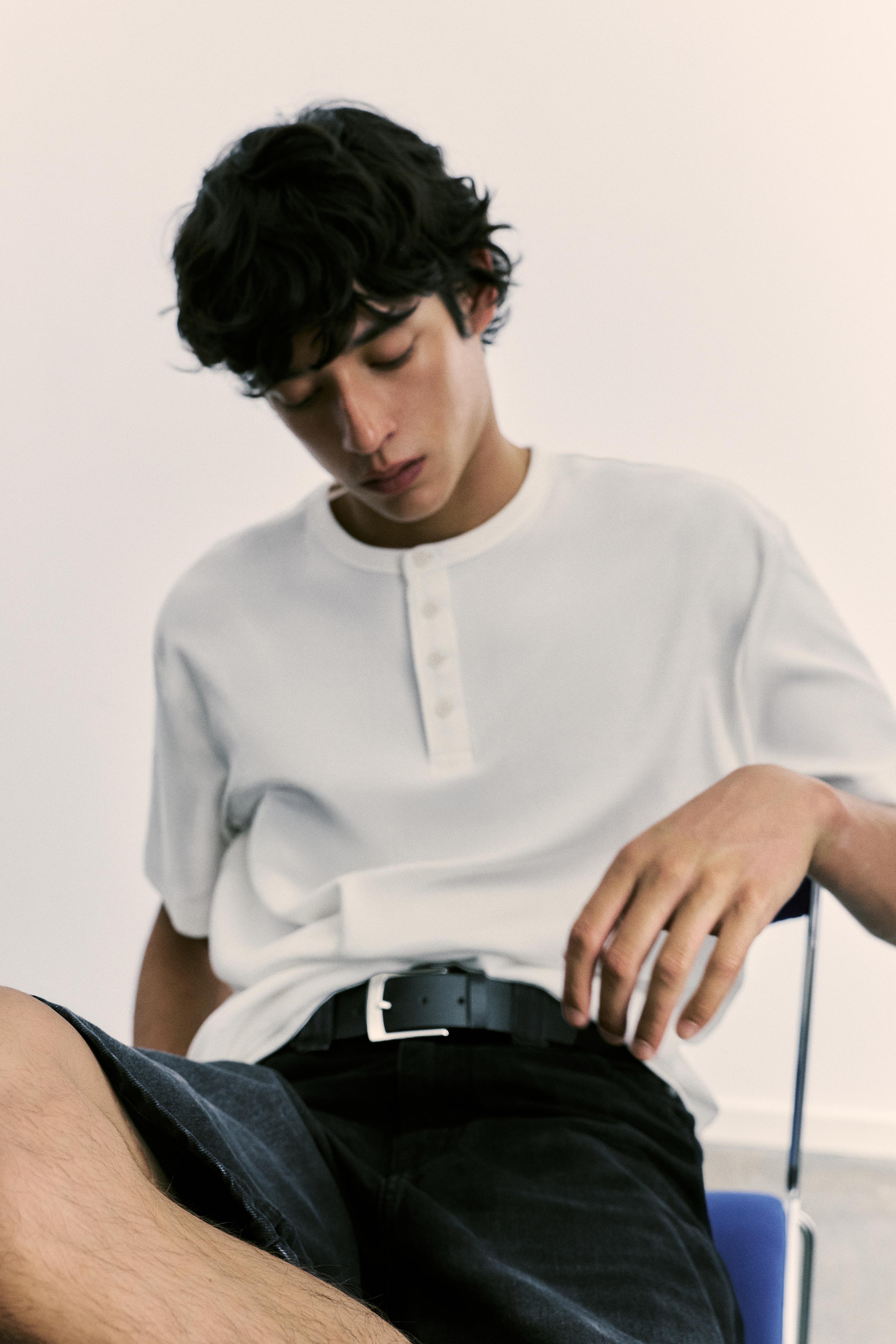 Leather effect belt — Black