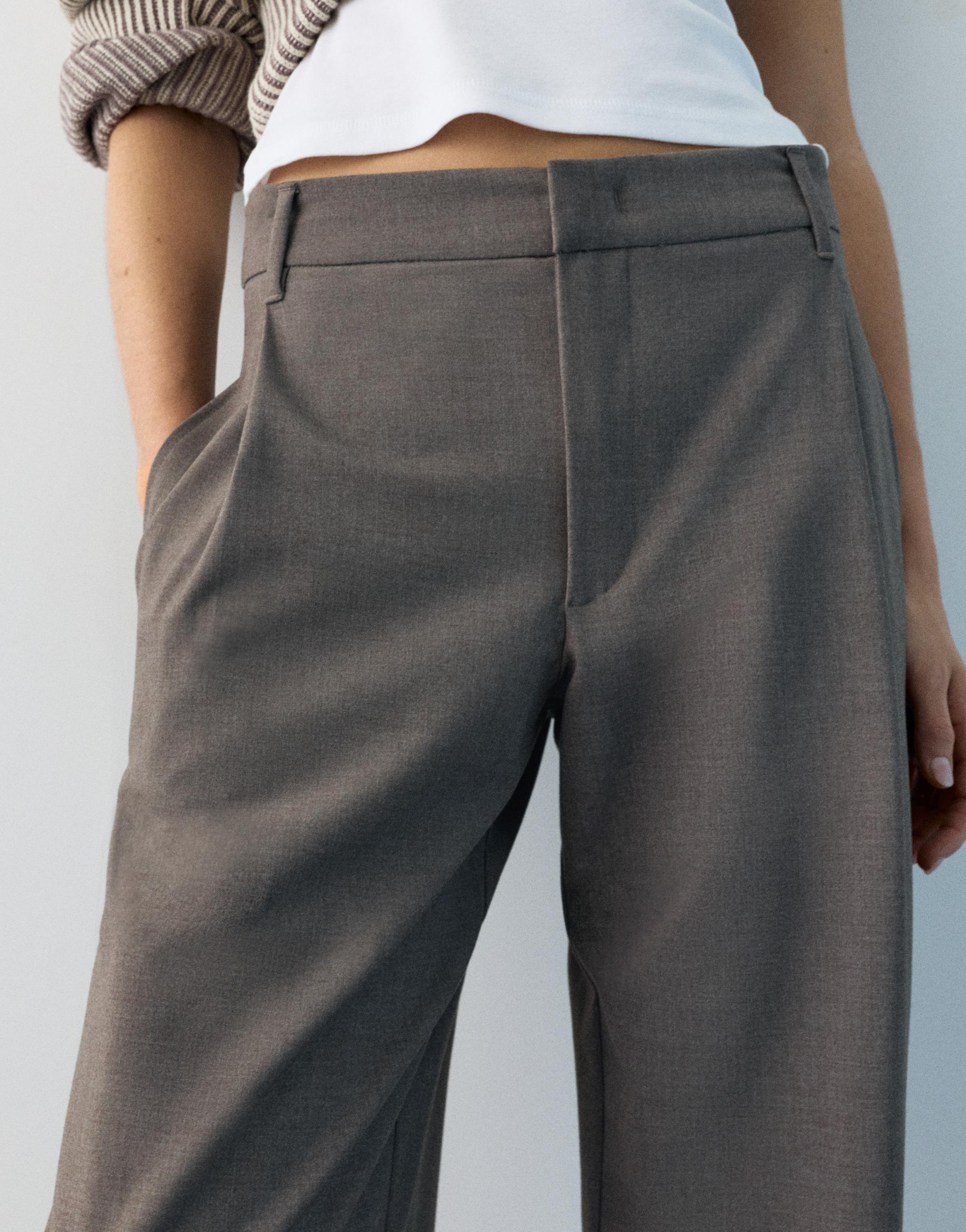 Darted smart trousers — Taupe