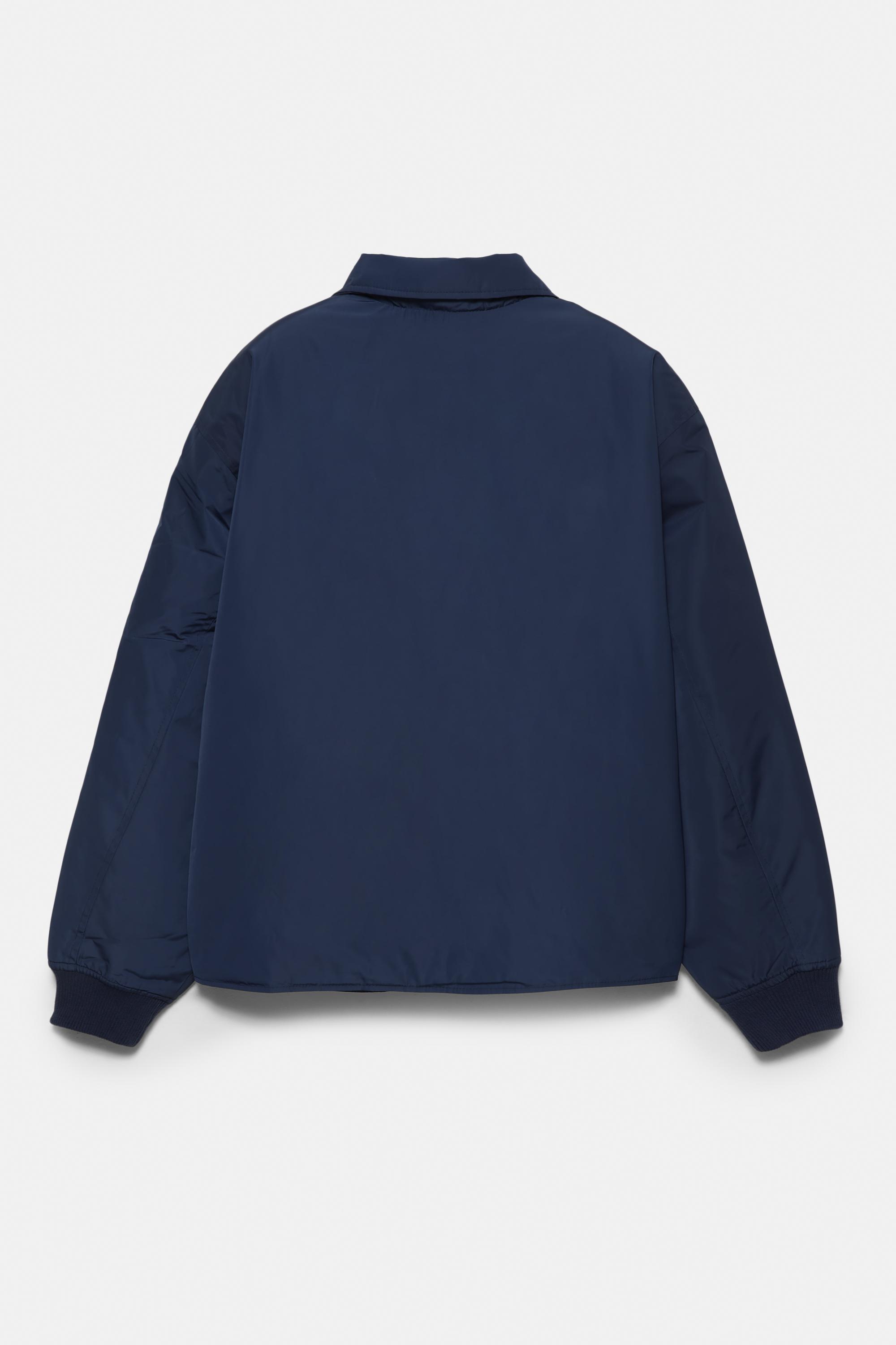 Bomber jacket with shirt collar — Dark navy