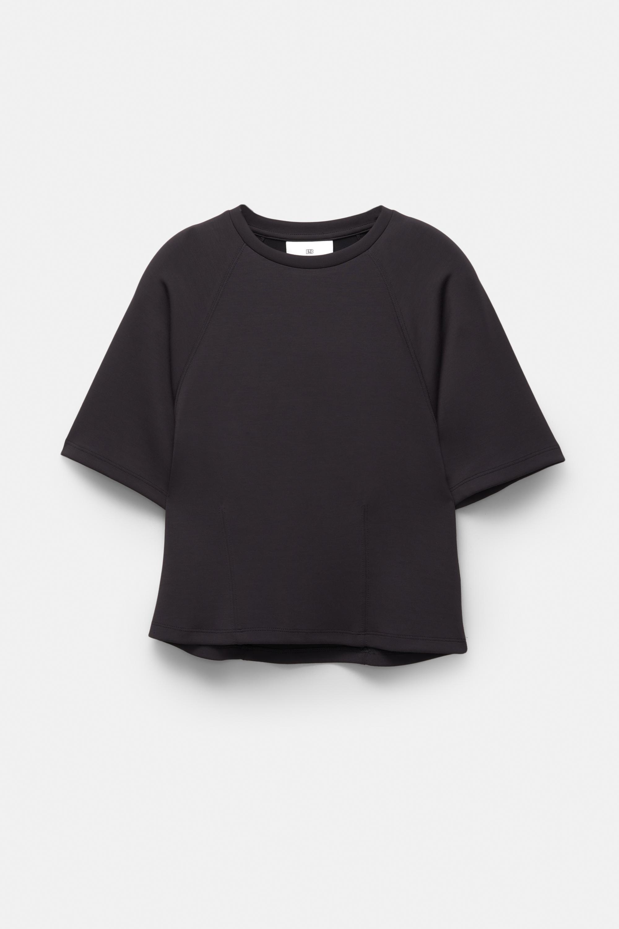 Soft touch short sleeve sweatshirt — Black
