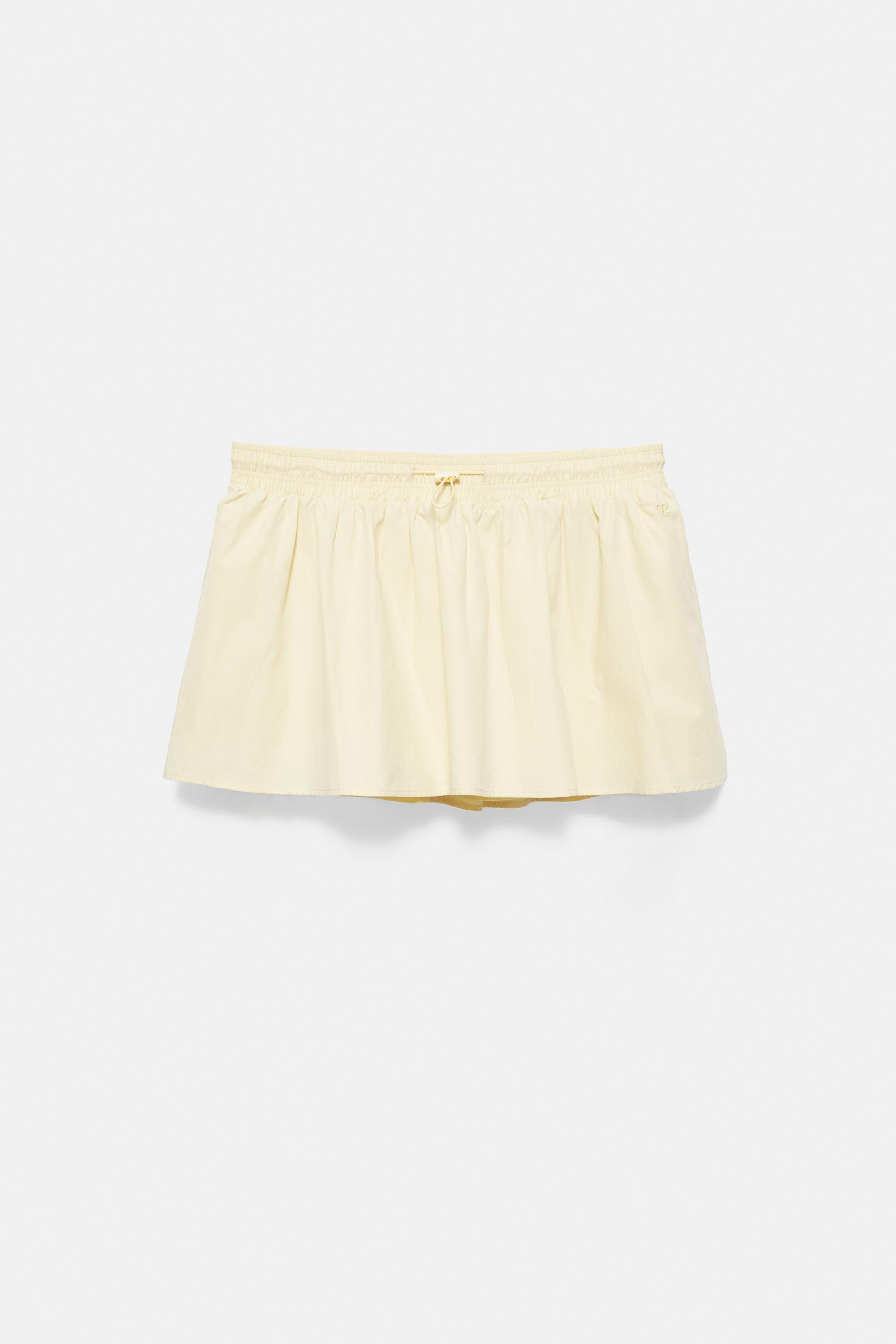 Technical mini skirt with stopper — Vanilla