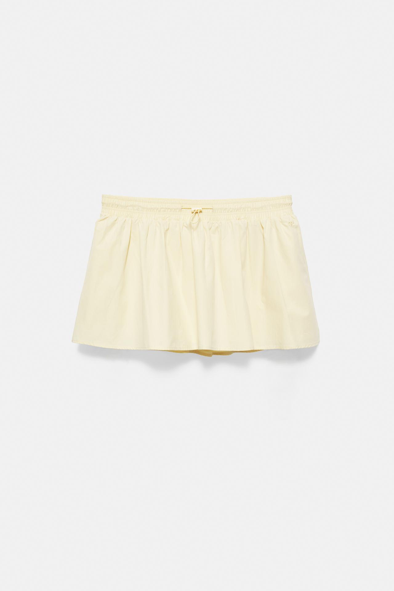 Technical mini skirt with stopper — Vanilla
