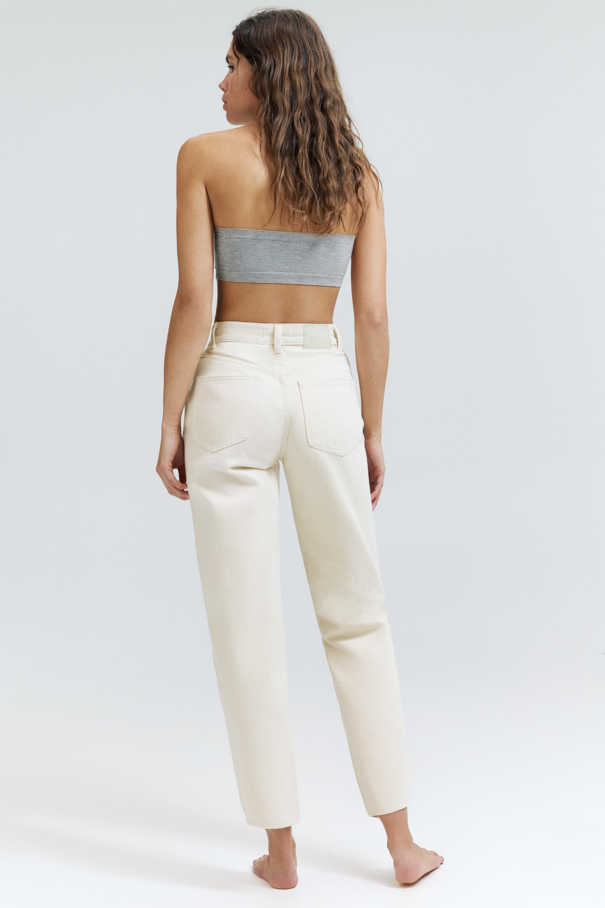 High-waist mom jeans — Pale ecru