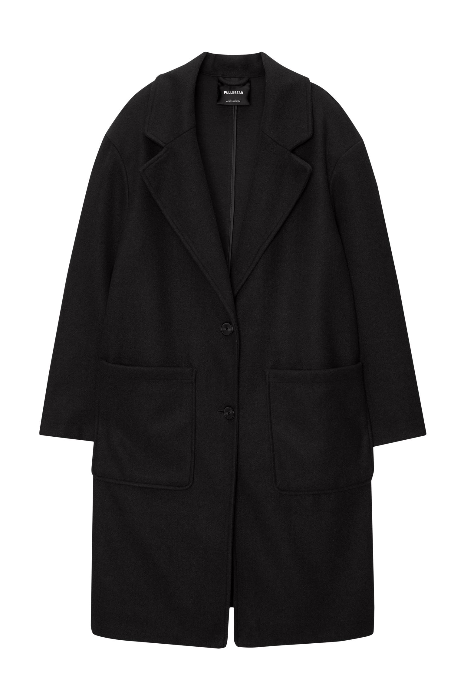 Synthetic wool coat with patch pockets pull bear