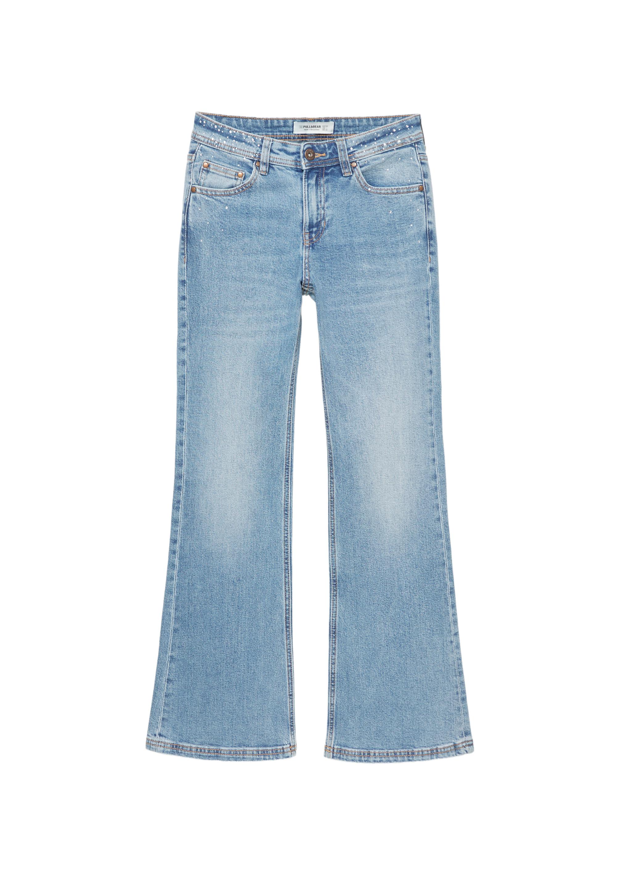 Rhinestone boot-cut jeans — Medium blue (alternate view)