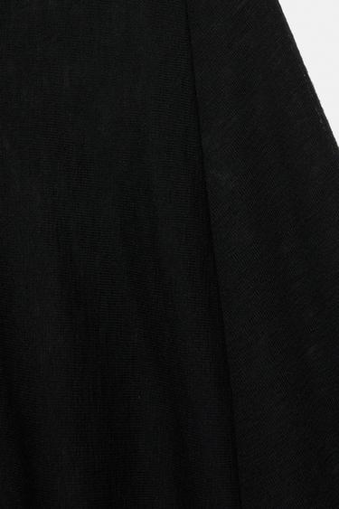Fine knit asymmetric T-shirt — Black 7