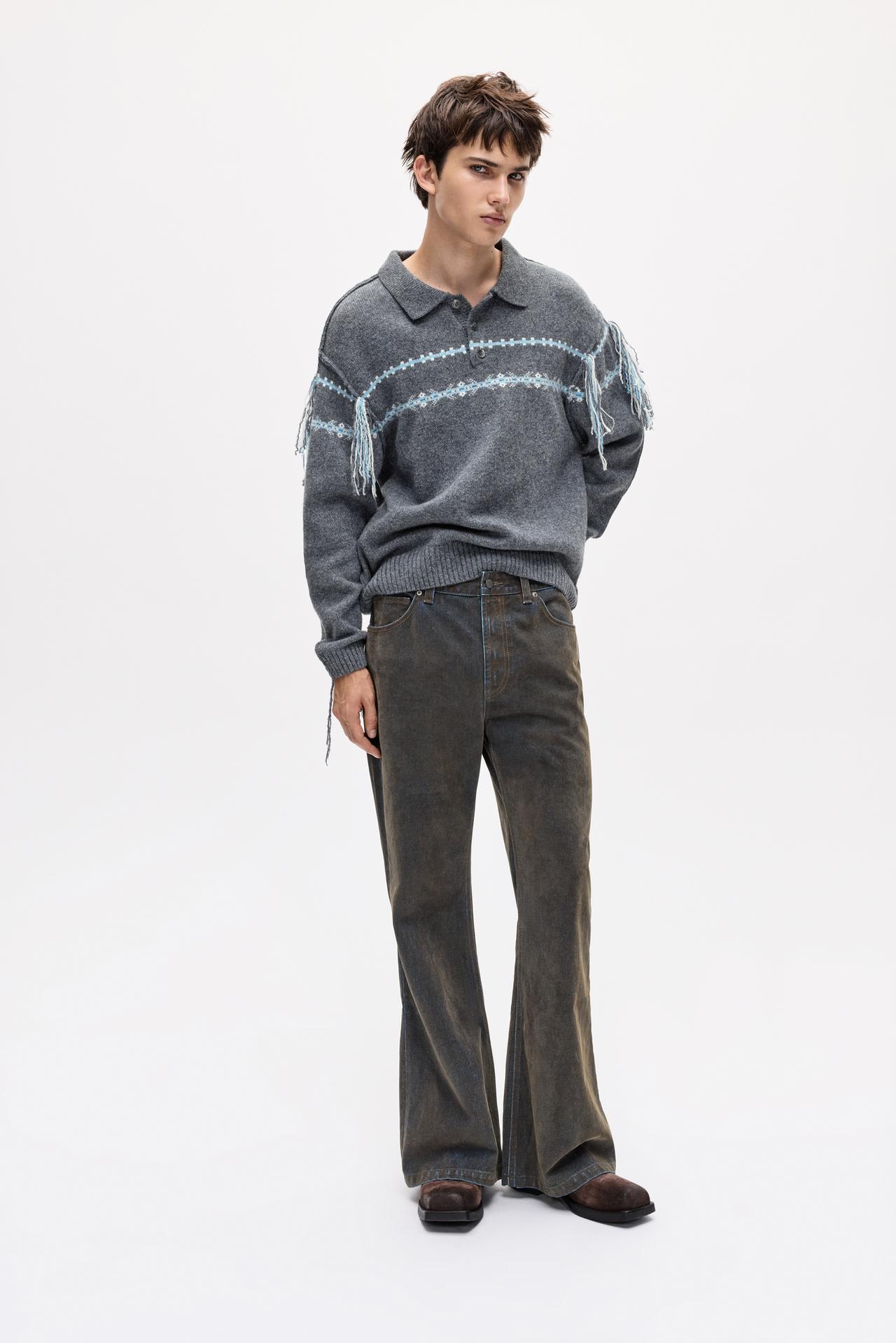 Oscar Ouyang wool polo shirt — Grey
