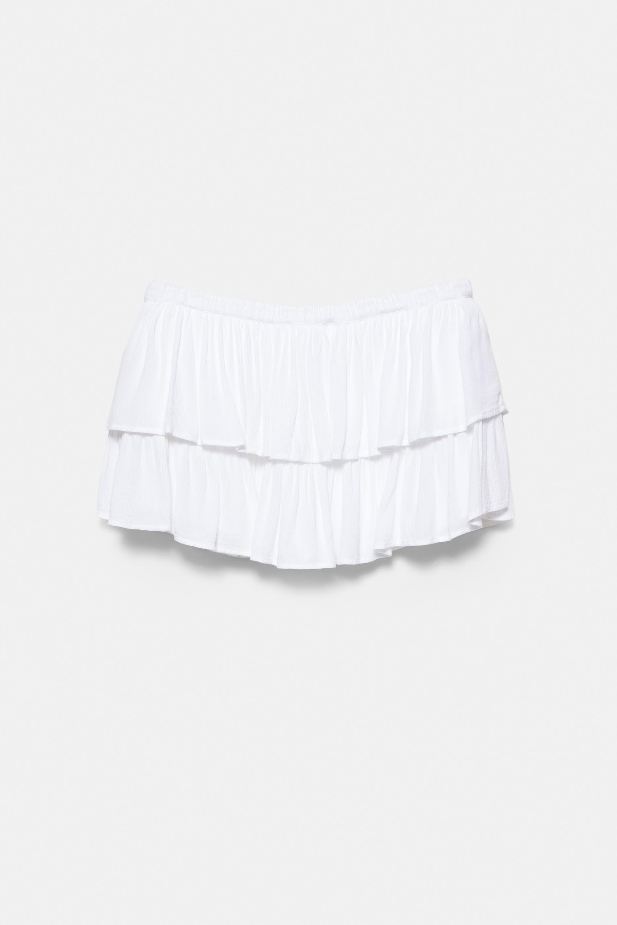 Ruffled skort — White