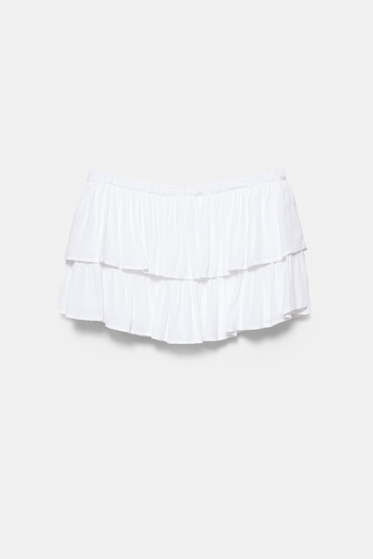 Ruffled skort — White