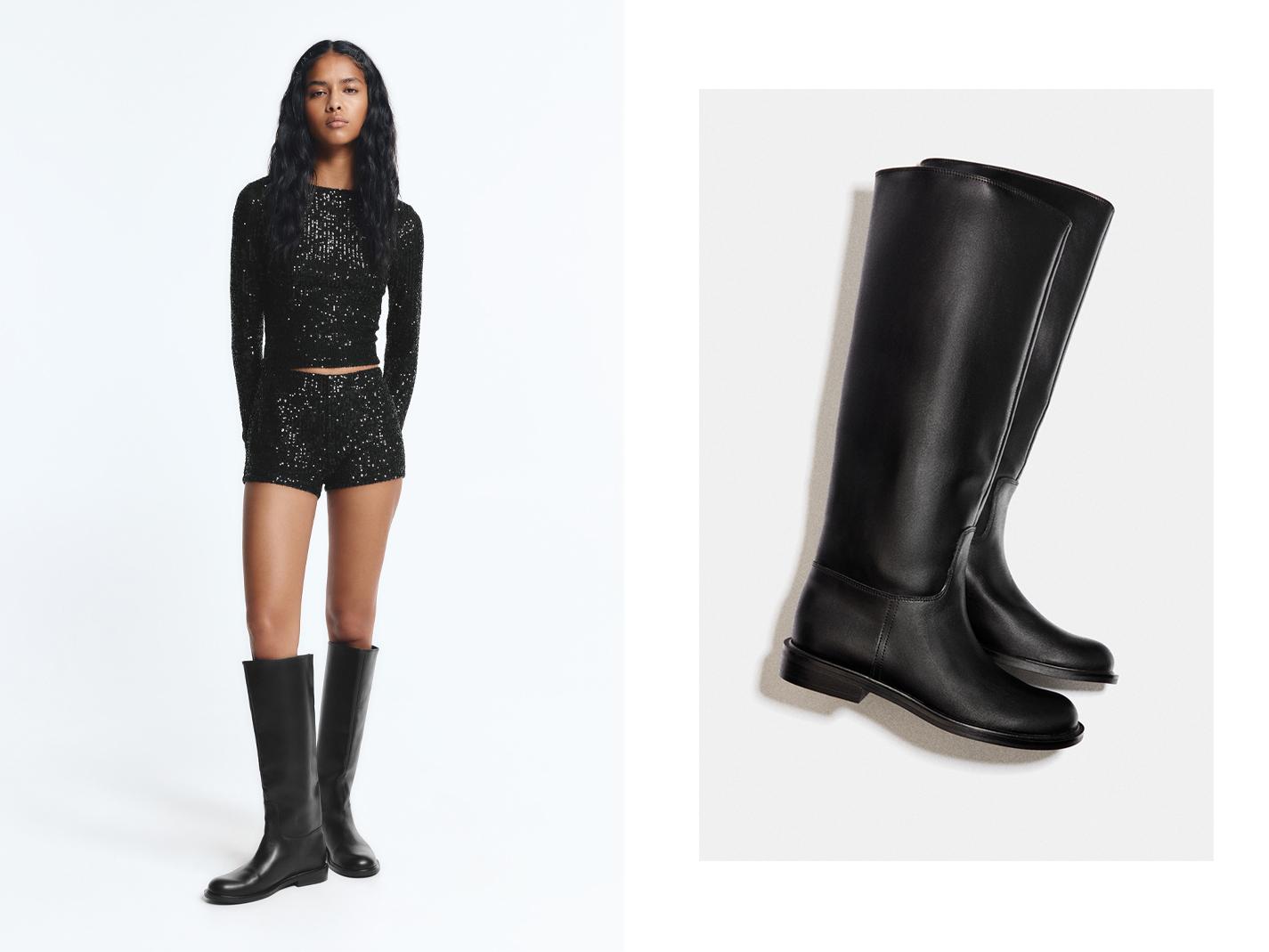 High flat boots — Black