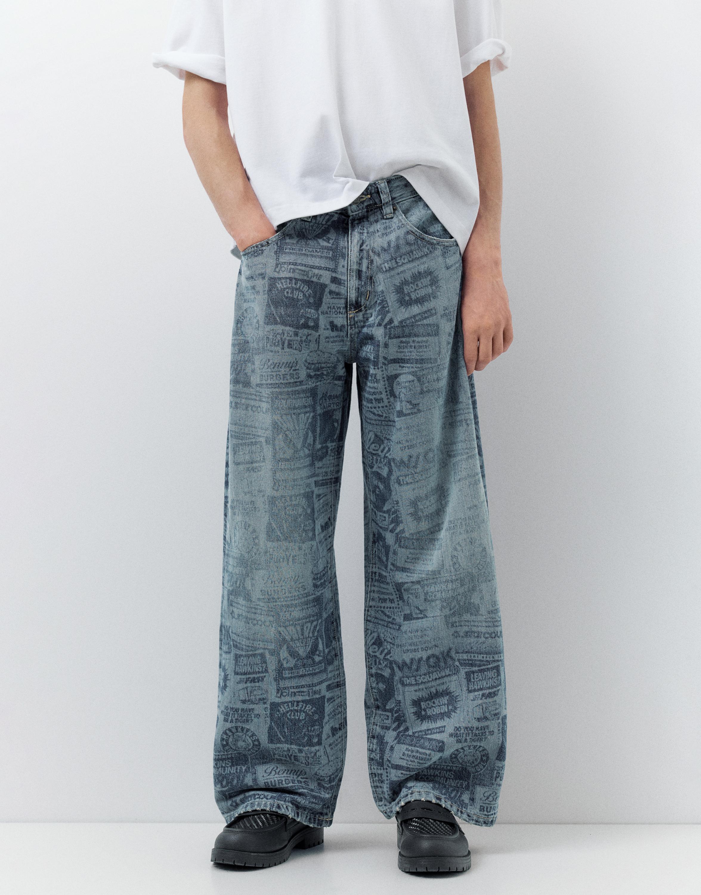 Stranger Things wide-leg jeans — Medium blue
