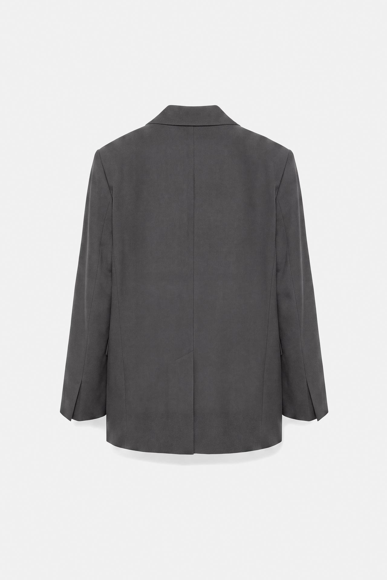 Double-breasted blazer — Medium grey