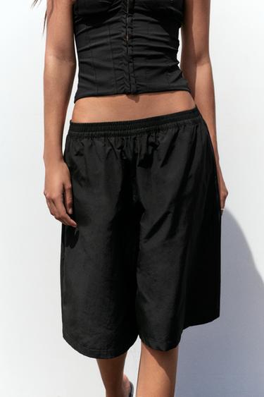 Black Bermuda shorts with elasticated waistband — Black 3