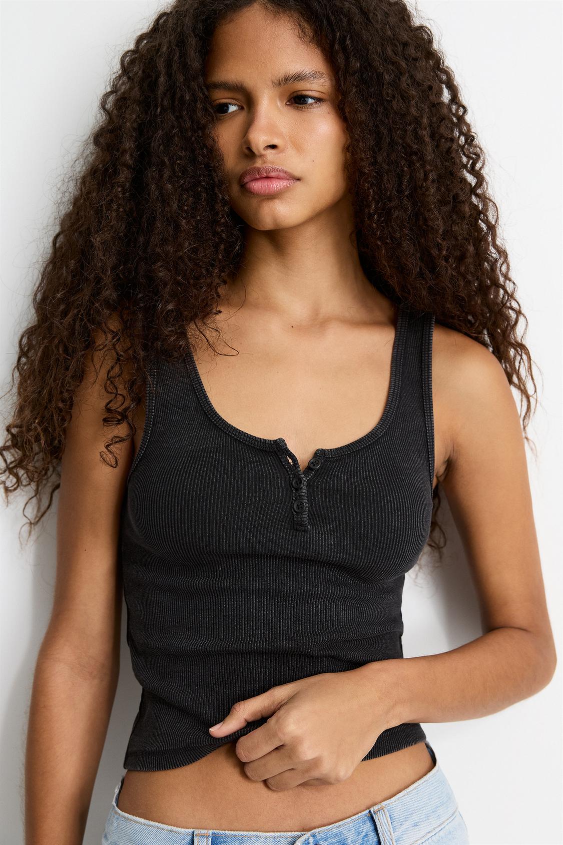 Camiseta Poliamida Camiseta Tirantes Botones Zara Camiseta Tirante