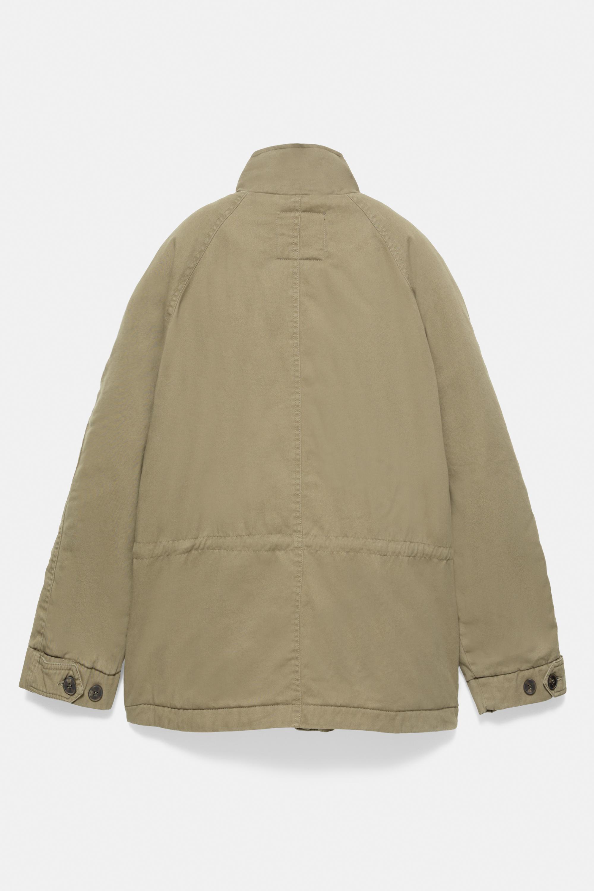 Short high-neck parka — Dark khaki