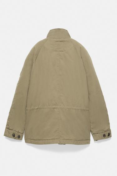 Short parka with a high neck — Dark khaki 8