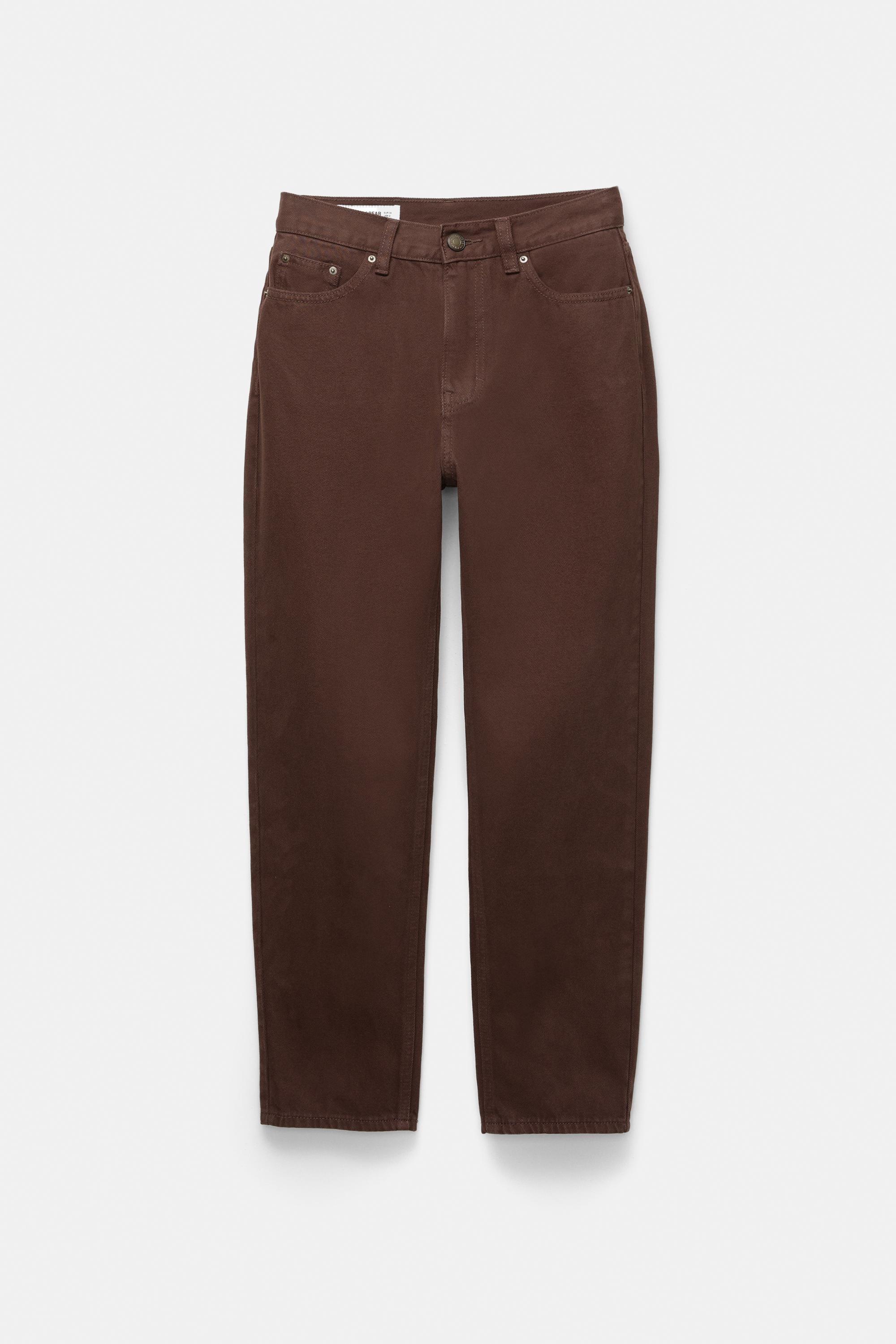 High-waist mom jeans — Brown