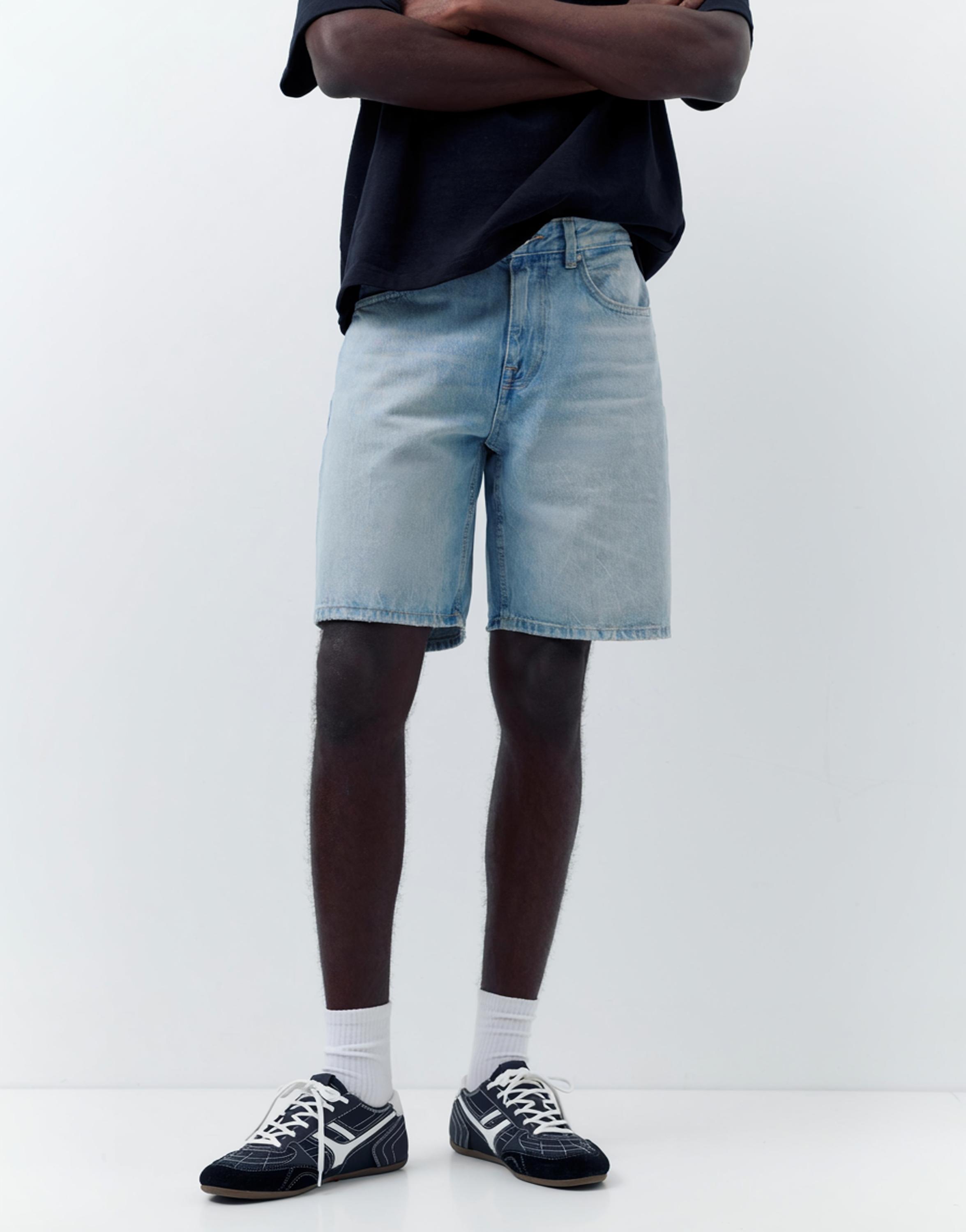 Standard denim Bermuda shorts — Pale indigo