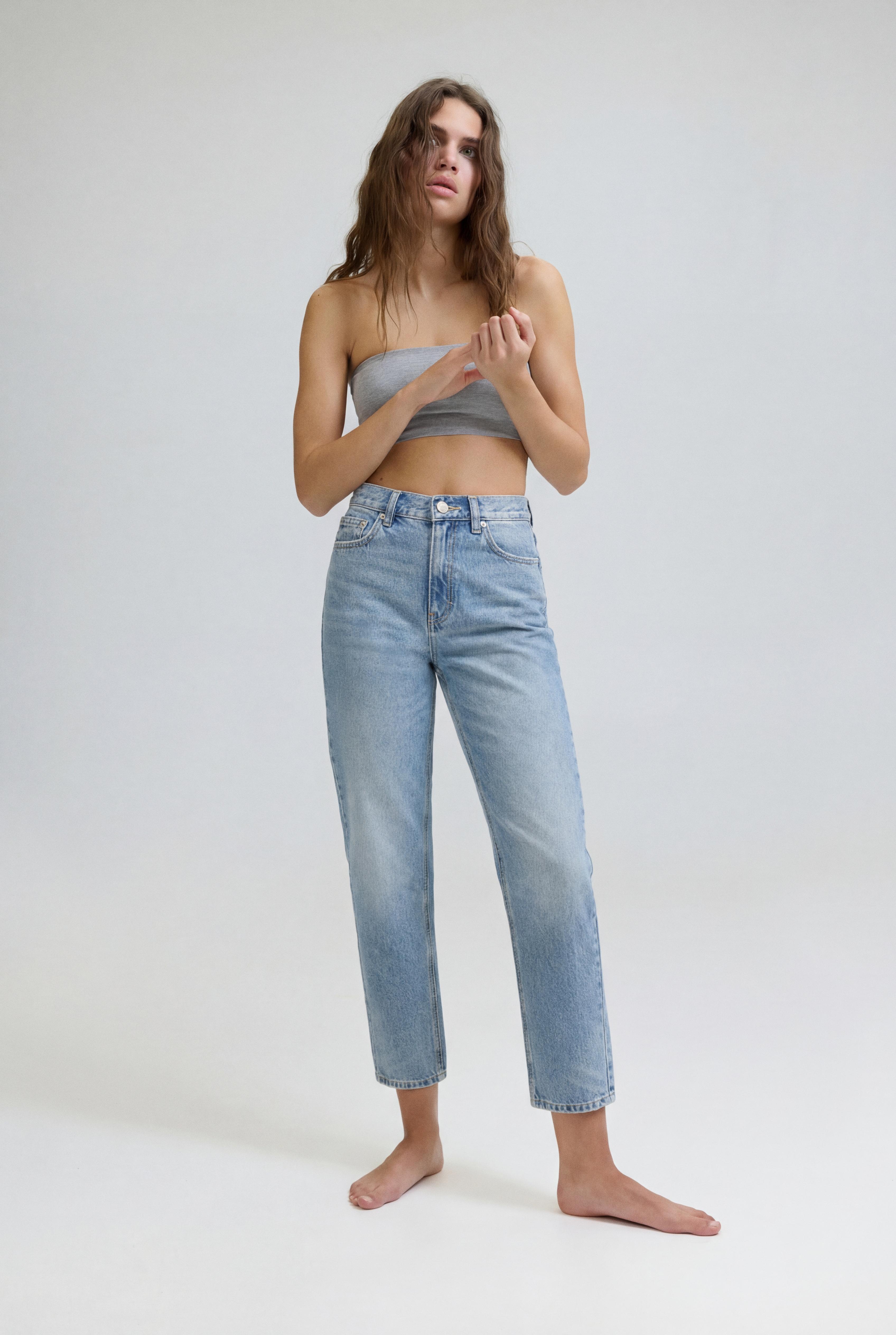 Mom-Fit-Jeans Mit Hohem Bund