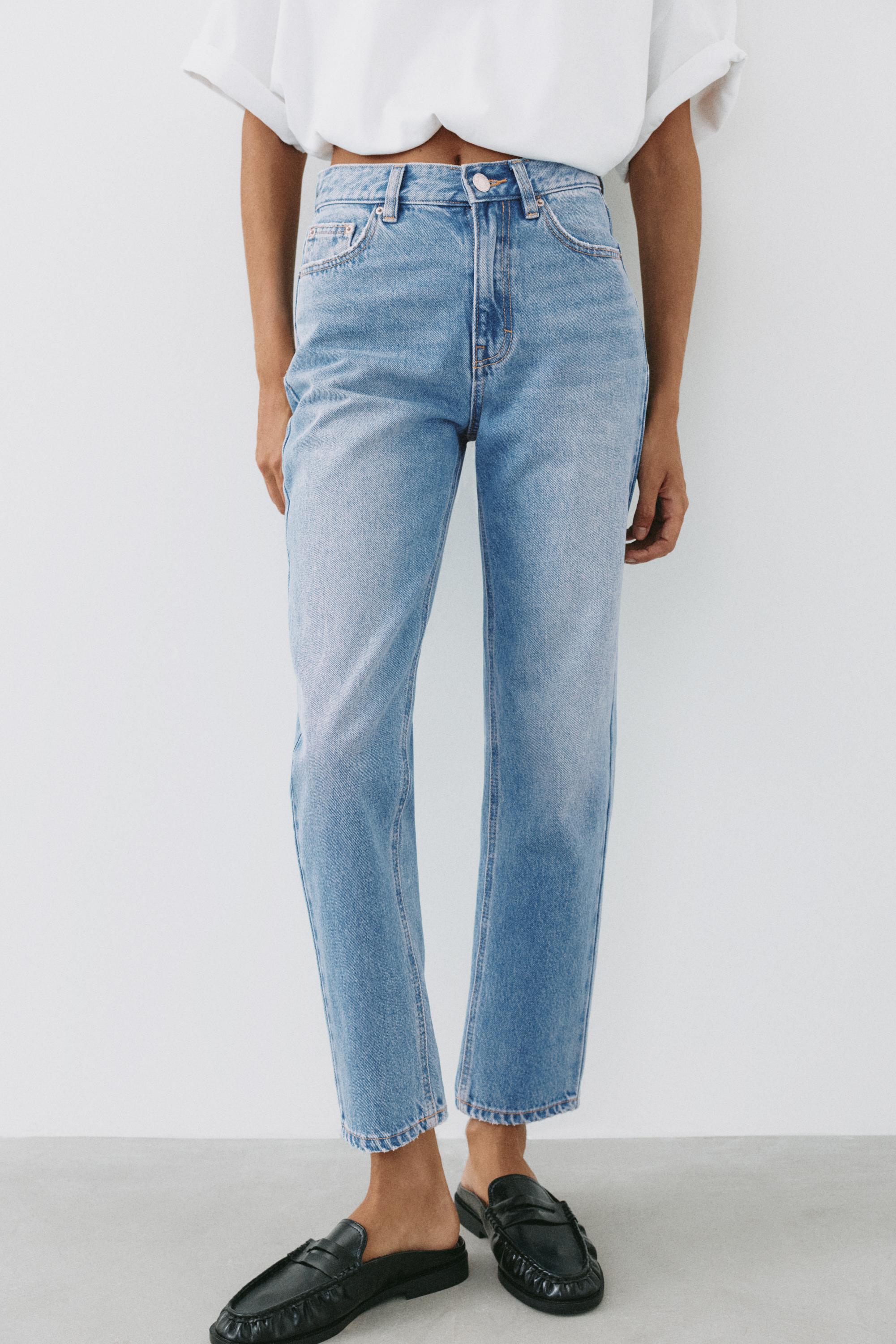 High-waist mom jeans — Medium blue