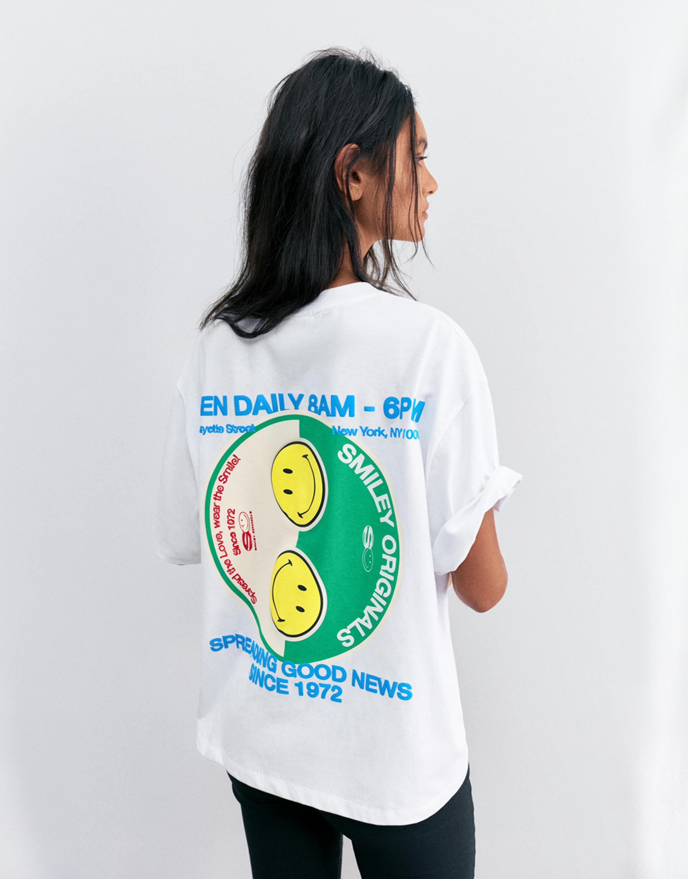 Smiley Yin Yang T-shirt — White